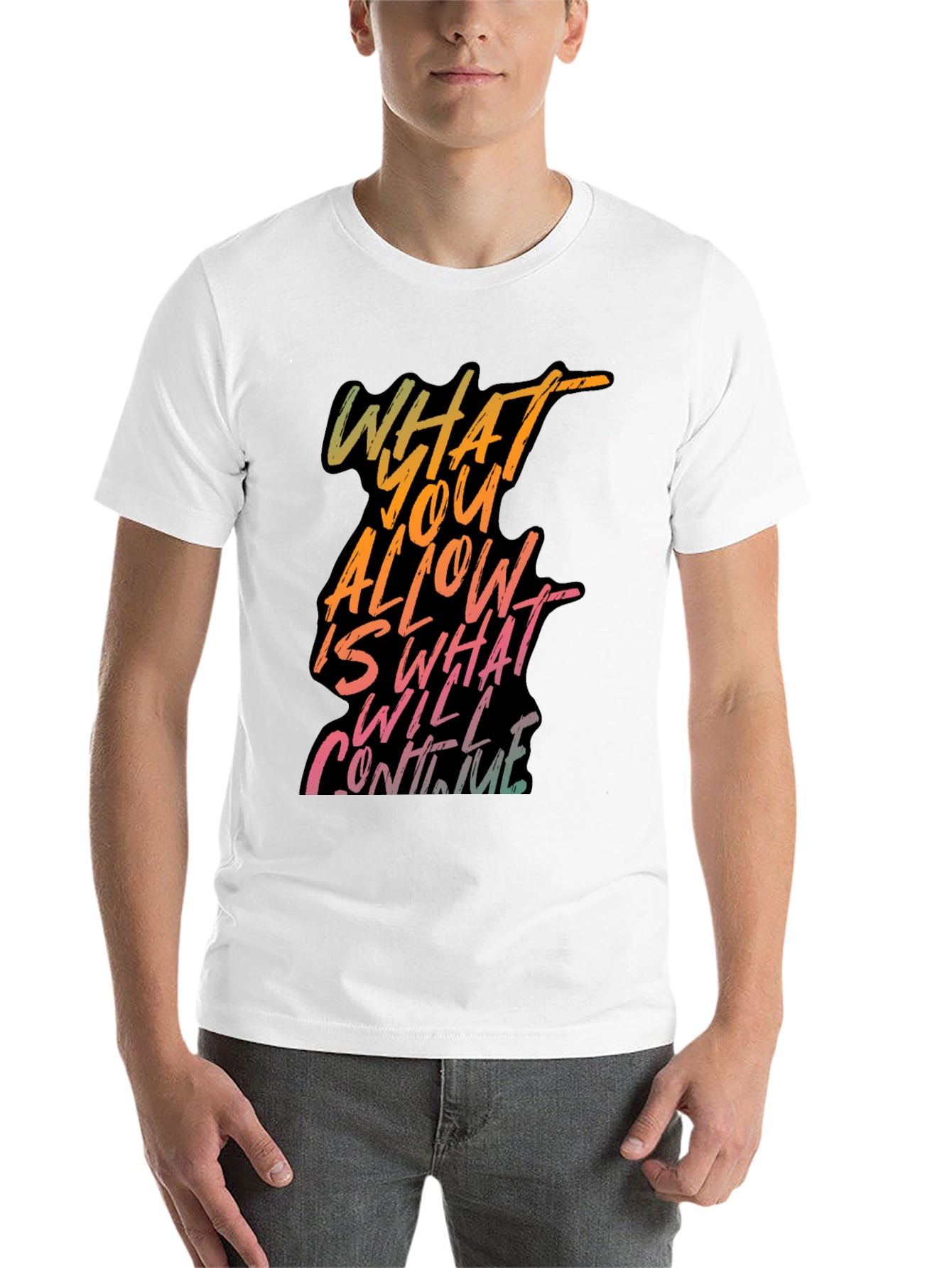 Black Inspirational Graphic Tee - What You Allow view 14