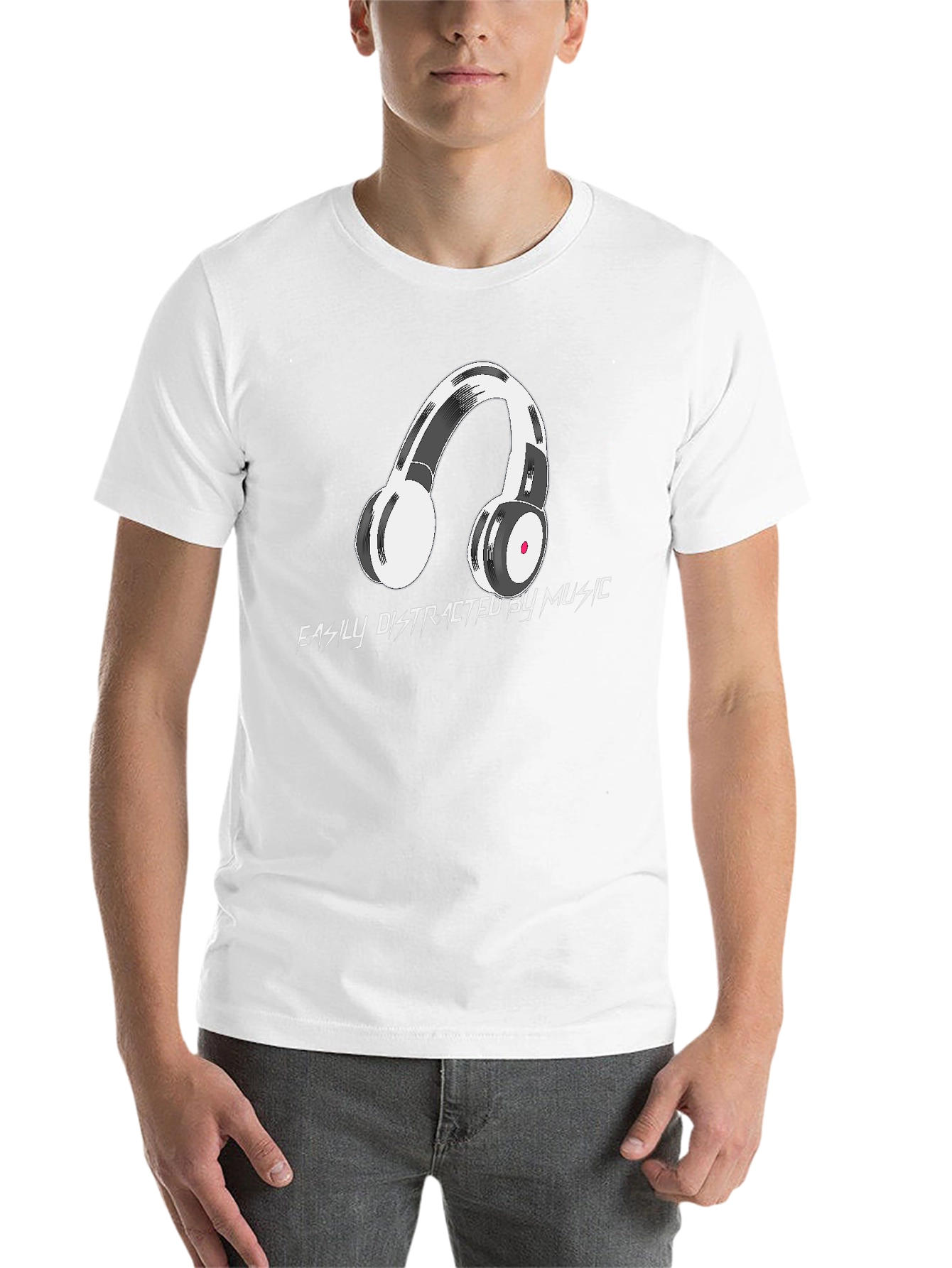 Black Easily Distracted by Music Graphic Tee view 14