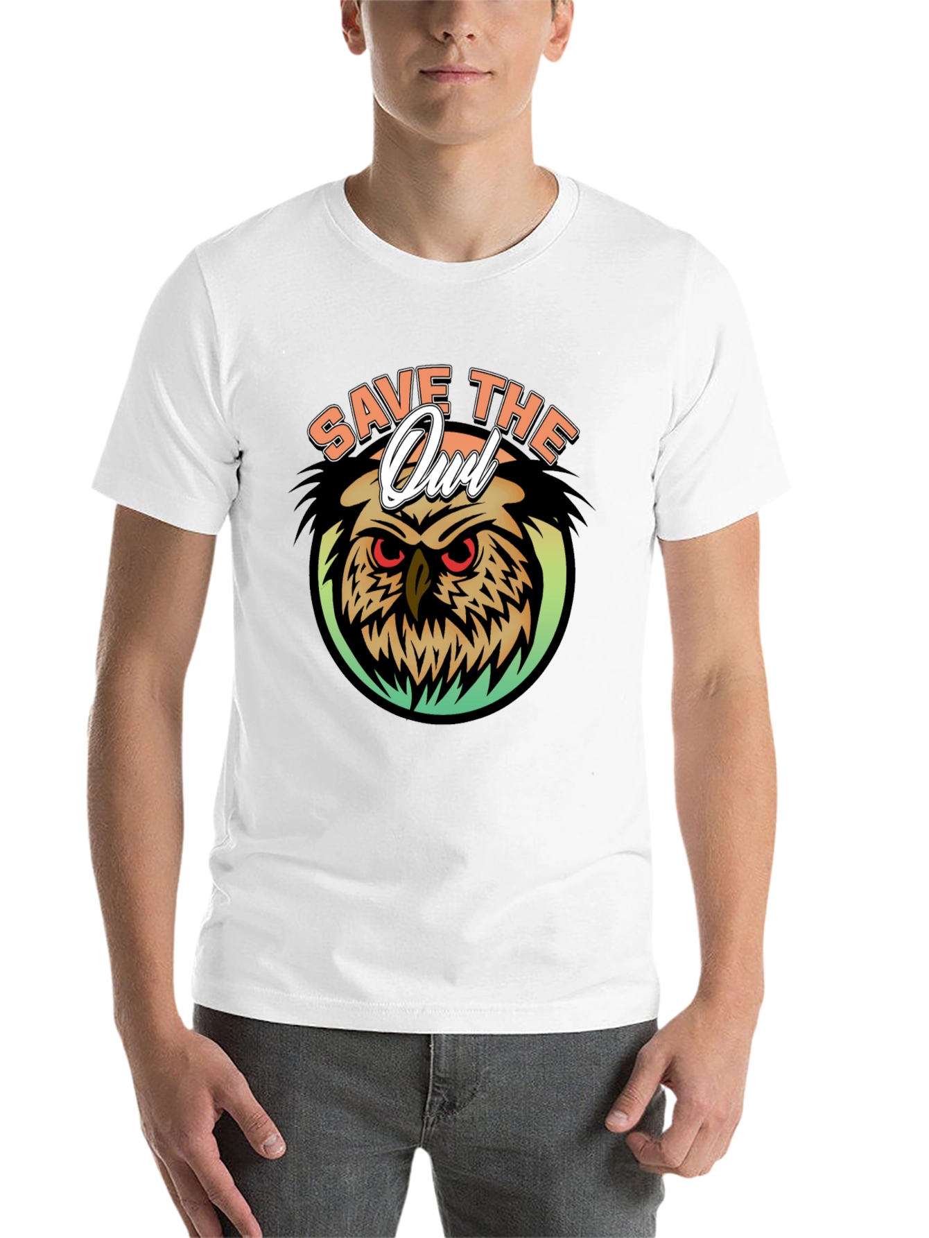 Black Save the Owl Graphic T-Shirt view 14