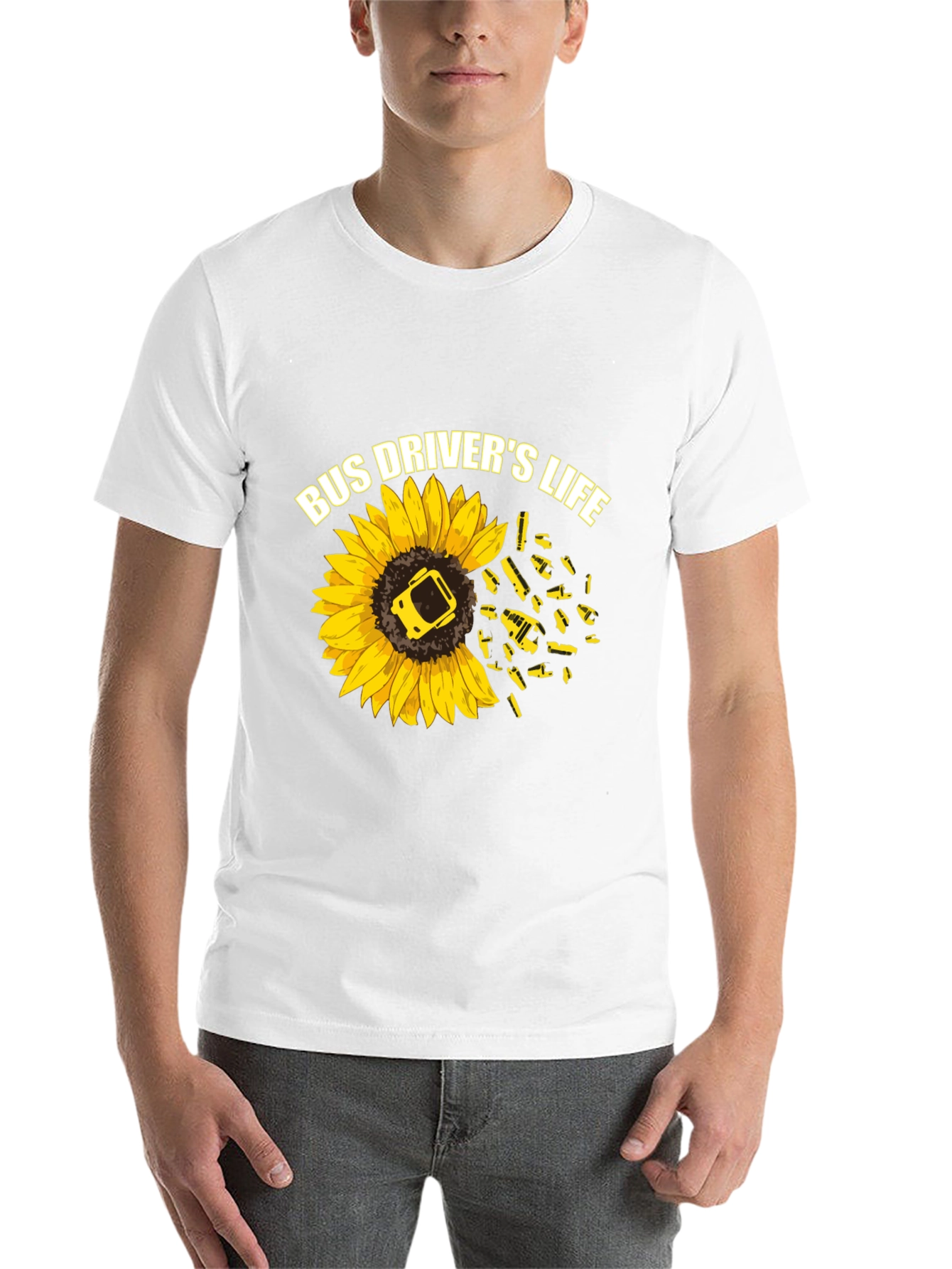 Black Bus Driver's Life Sunflower Graphic T-Shirt view 14