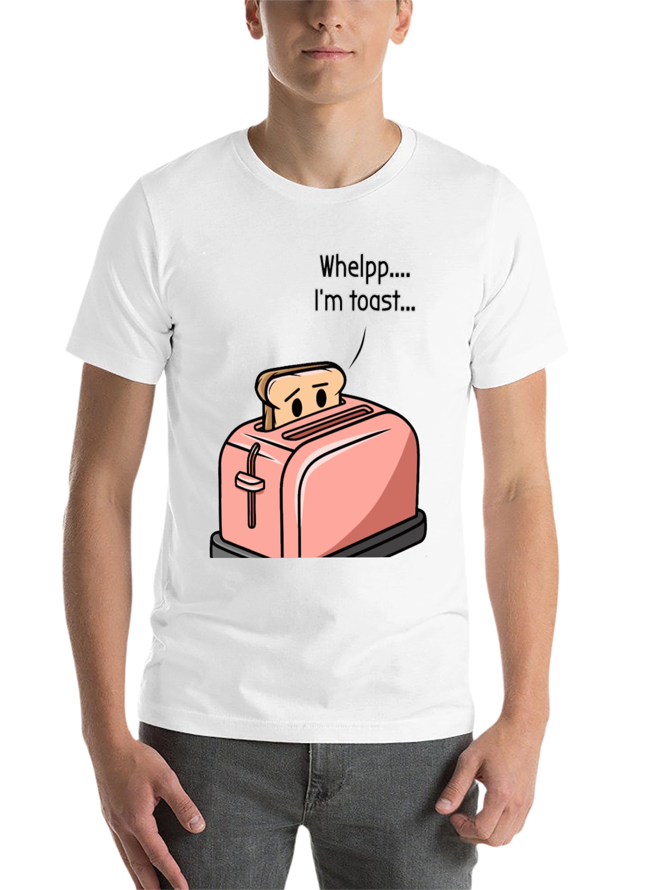 Black I'm Toast Funny Graphic T-Shirt view 14