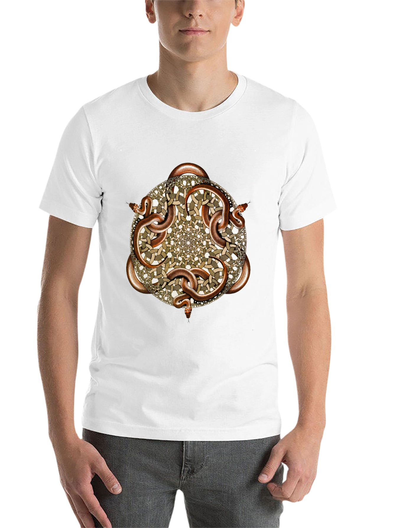 Black Snake Mandala Graphic T-Shirt view 14