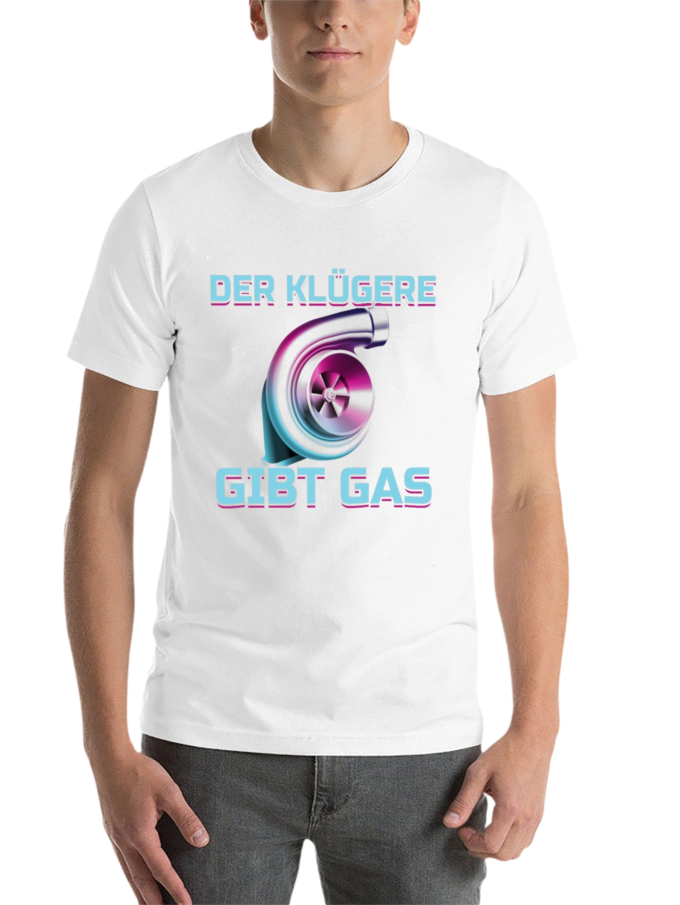 Black Der Klügere Gibt Gas T-Shirt Turbo Car Enthusiast view 14
