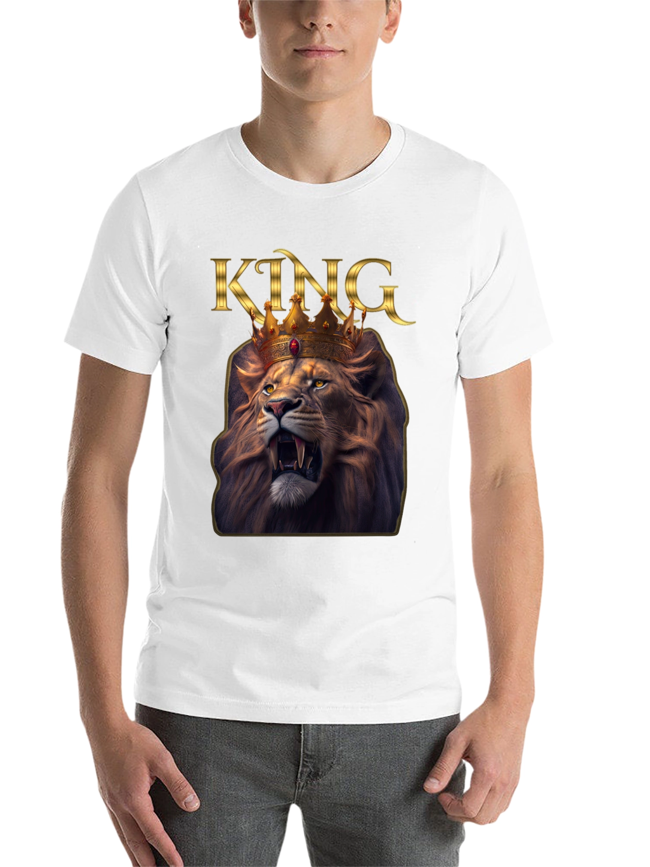 Black King Lion Graphic Tee - Black T-Shirt view 14
