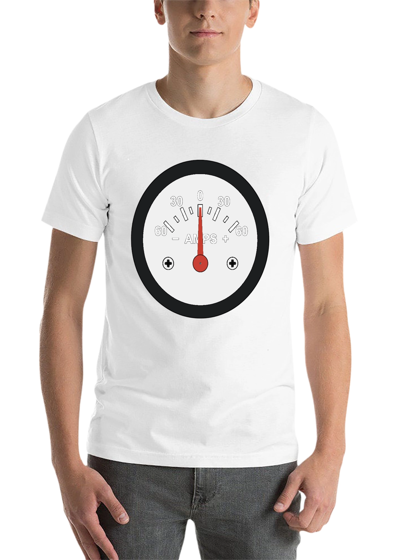 Black Amps Gauge Graphic Tee - Black Cotton T-Shirt view 14