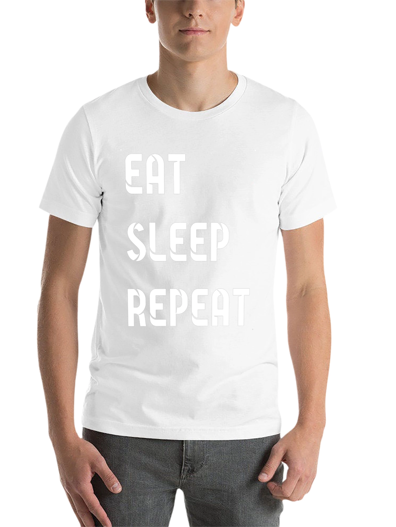 Black Eat Sleep Repeat Black T-Shirt view 14