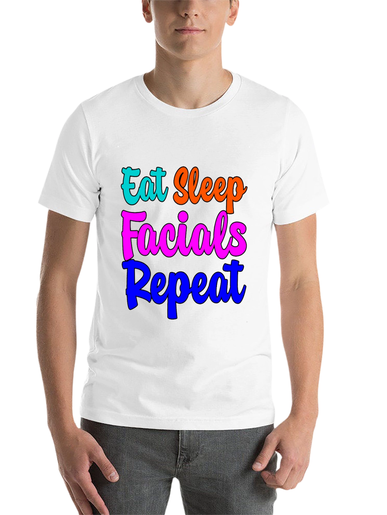 Black Eat Sleep Facials Repeat Graphic T-Shirt view 14