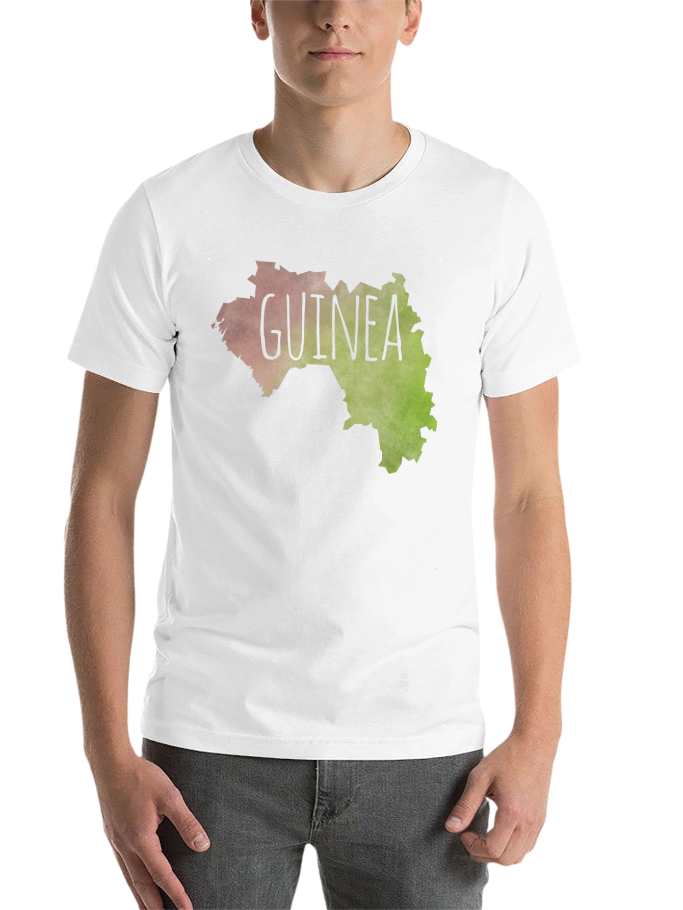 Black Guinea Map Graphic Tee - Black Unisex T-Shirt view 14