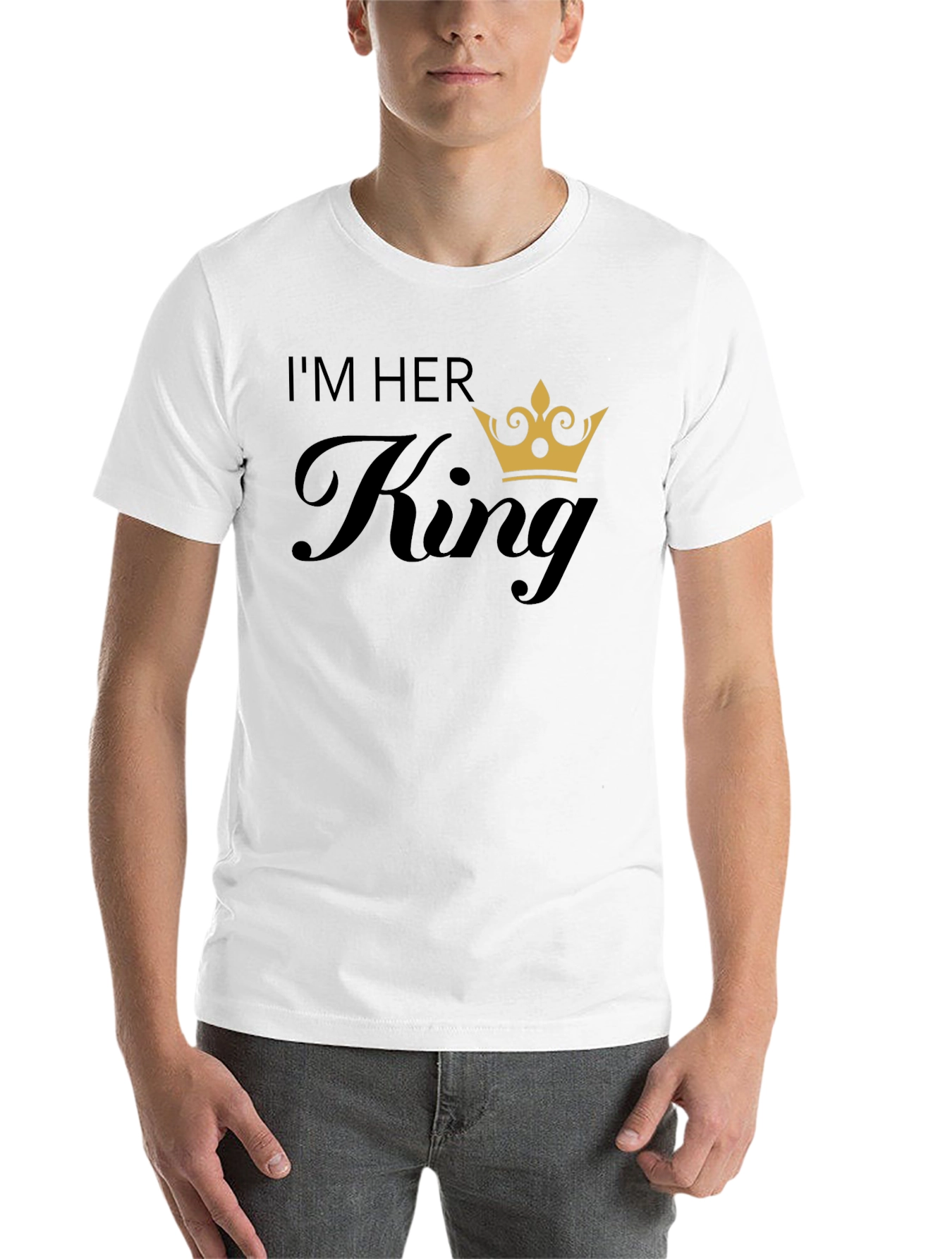 Black I'm Her King Matching Couple T-Shirt view 14