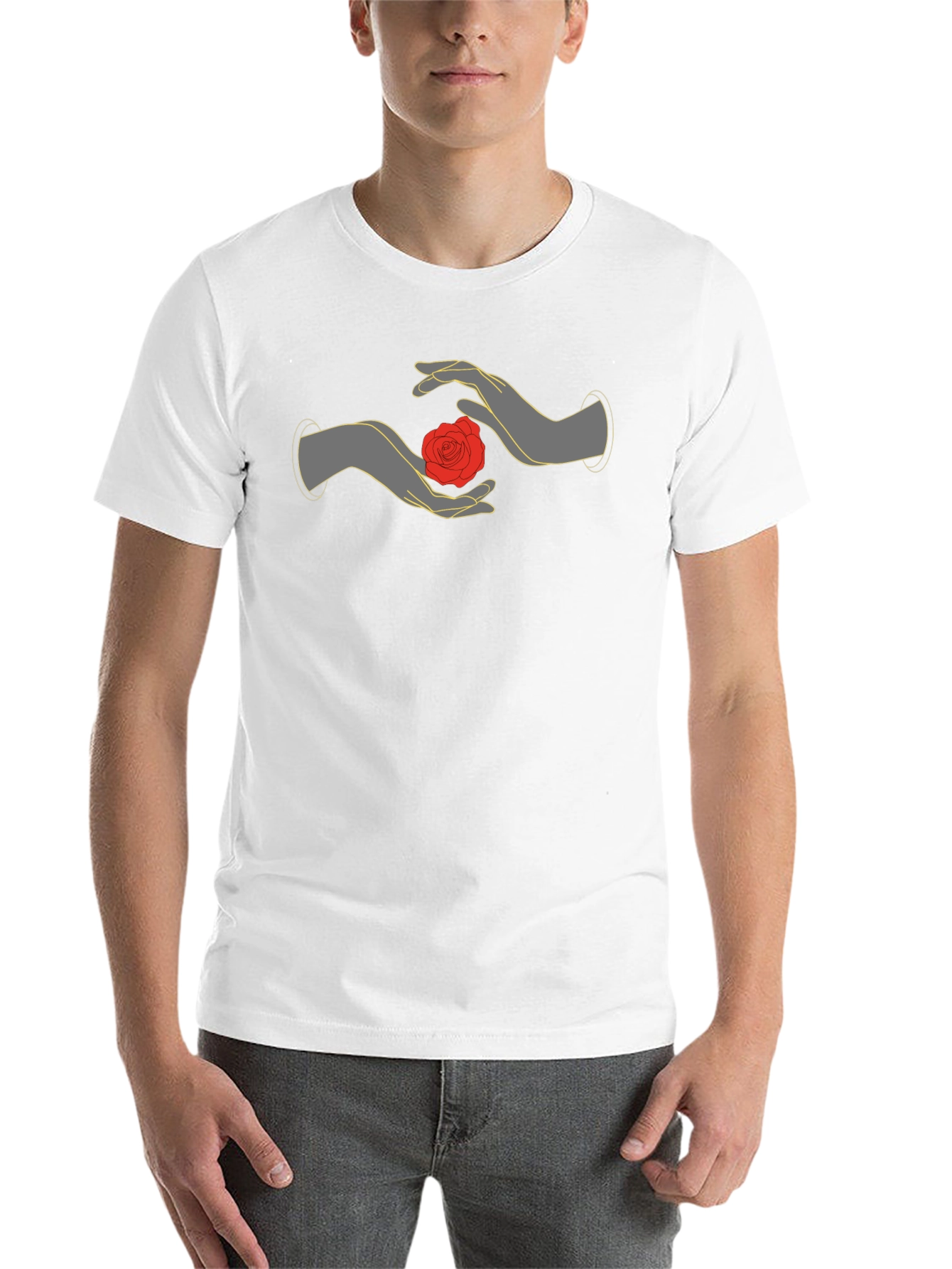 Mystic Rose Hands Graphic Tee - Black - 14