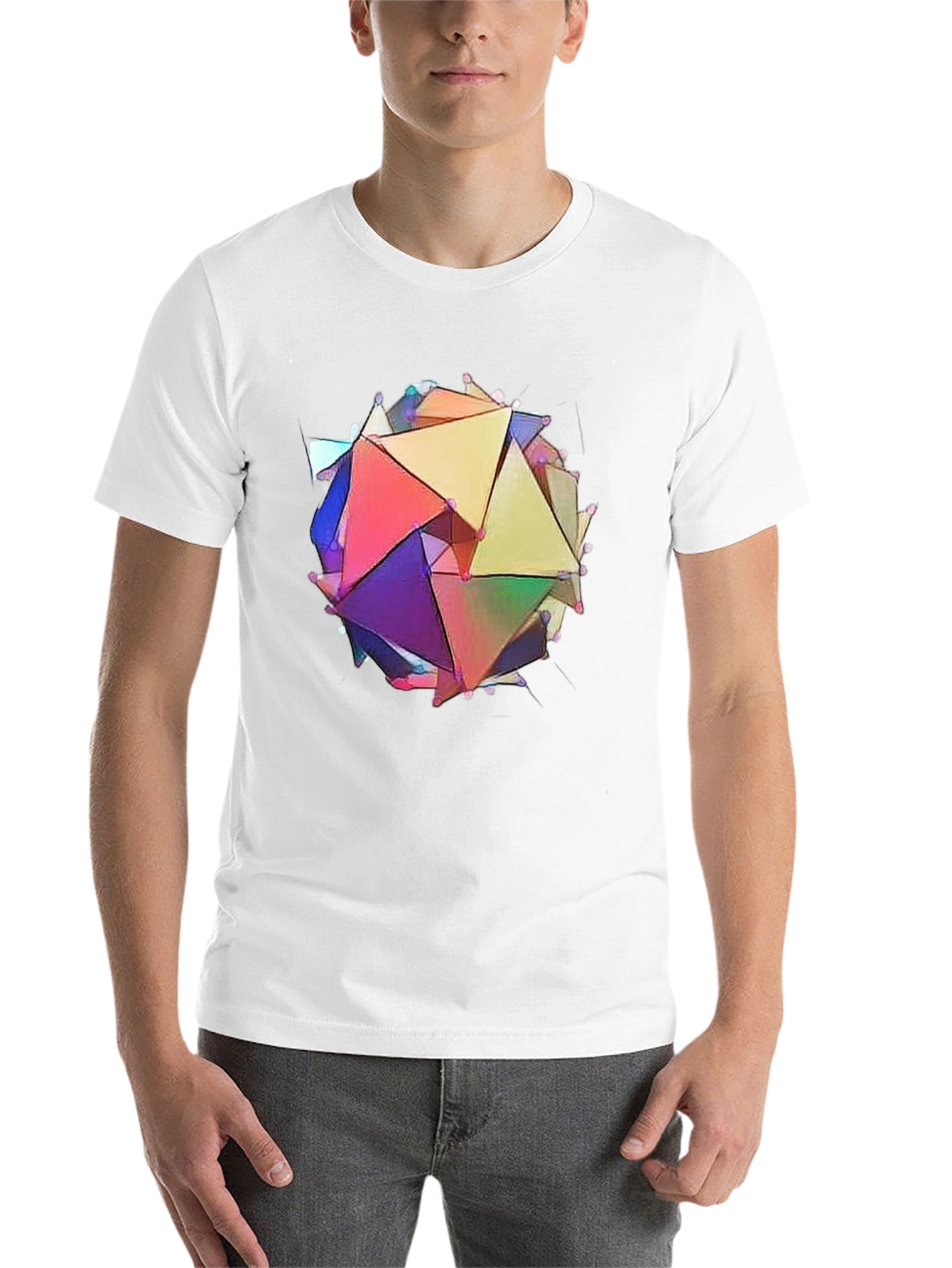 Black Abstract Geometric Prism Tee view 14