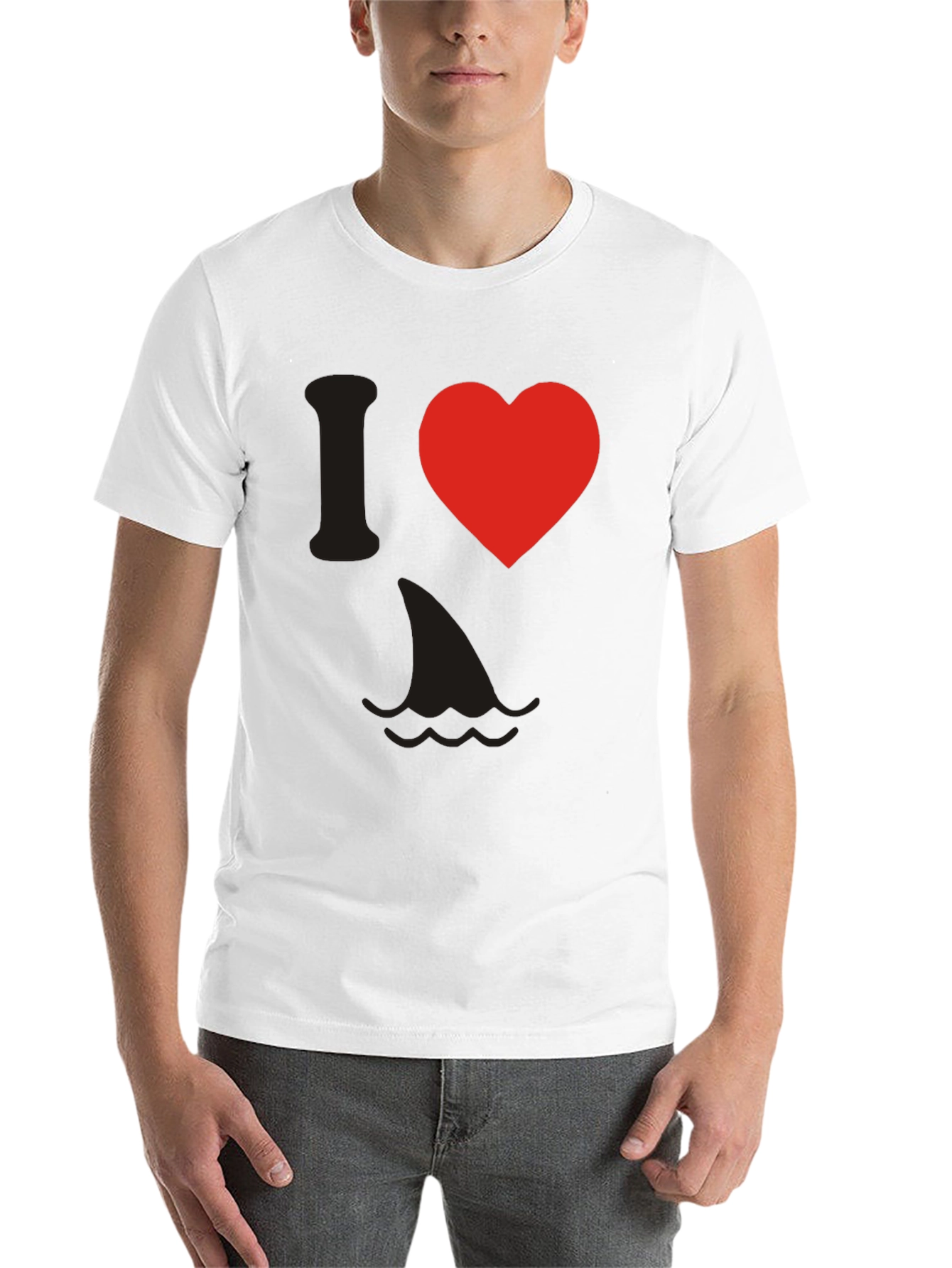 Black I Love Sharks T-Shirt - Novelty Graphic Tee view 14