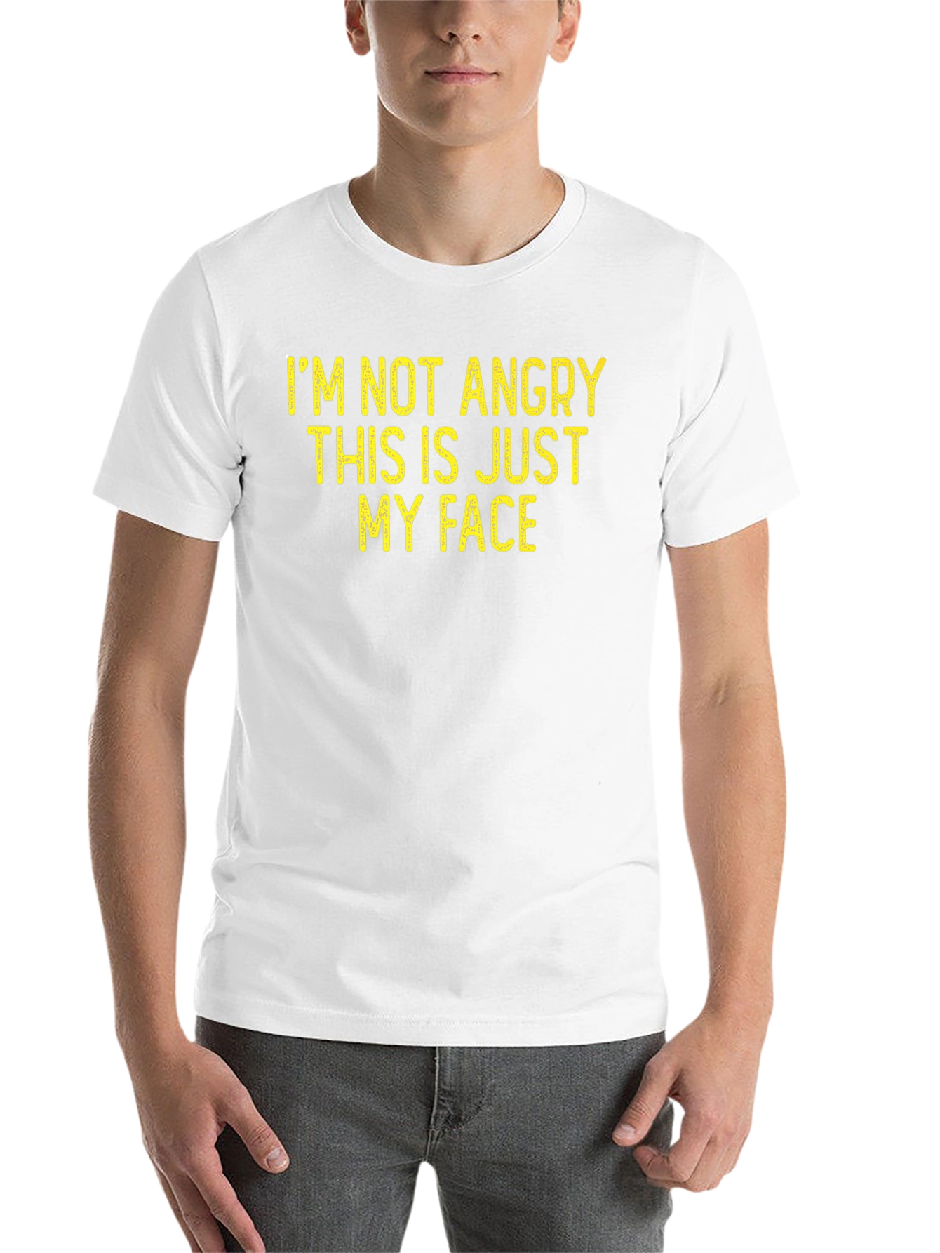 Black Funny Slogan Tee - I'm Not Angry, This is Just My Face! view 14