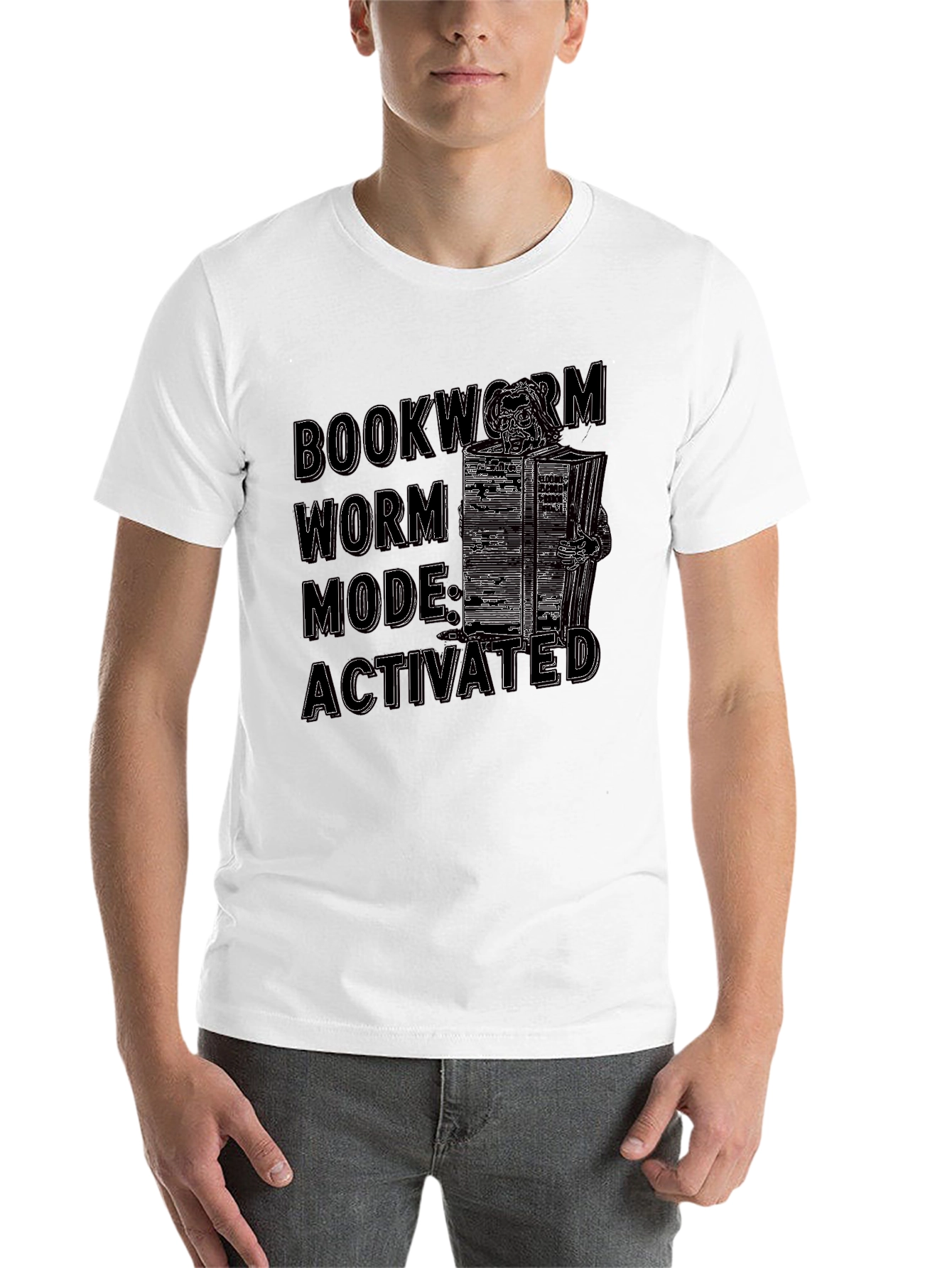Black Bookworm Mode Activated Graphic Tee view 14