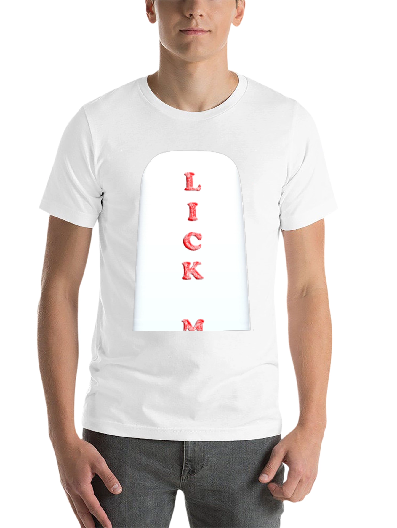 Black Novelty "Lick Me" Graphic Print Black T-Shirt view 14