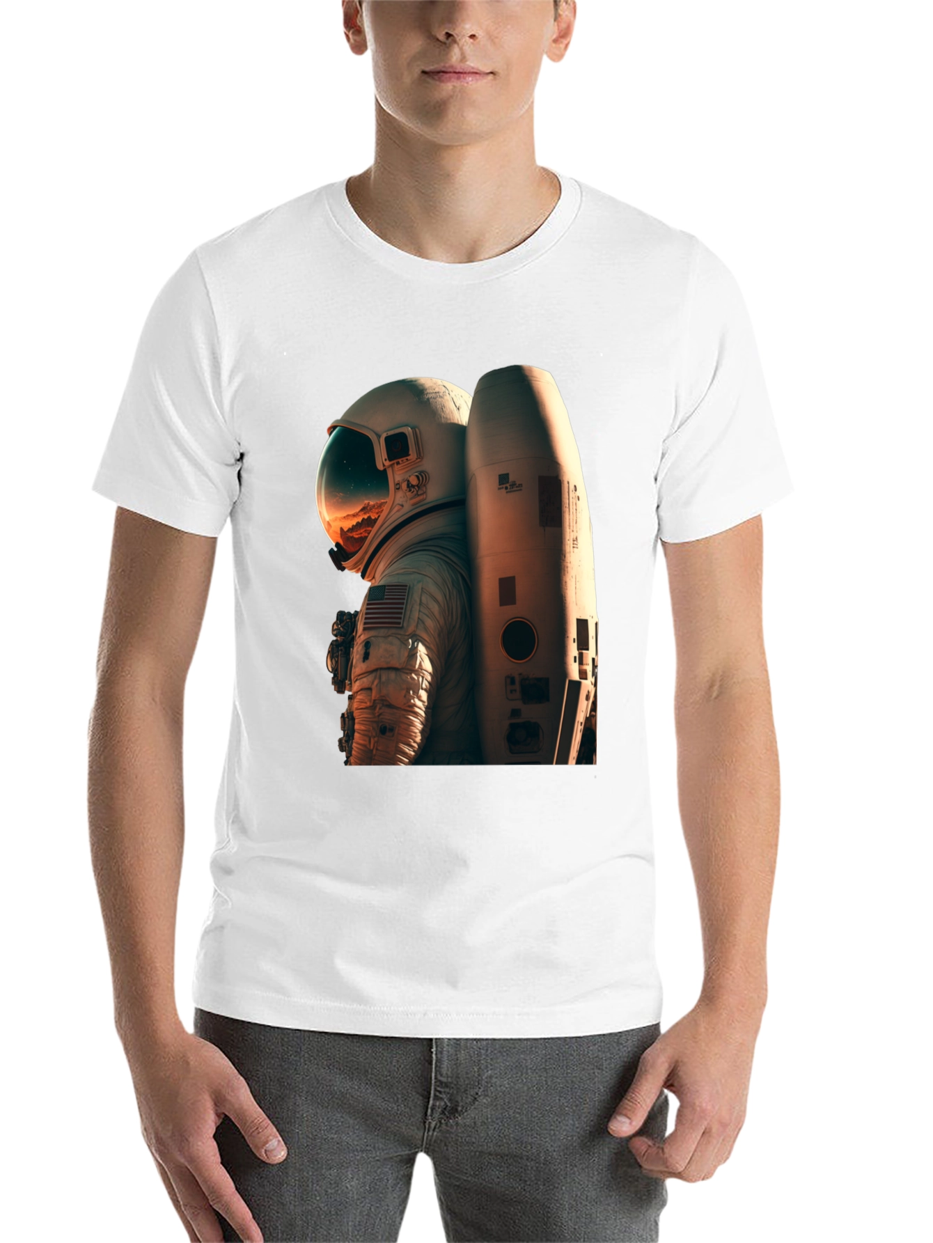 Black Astronaut Graphic Tee - Black Unisex T-Shirt view 14