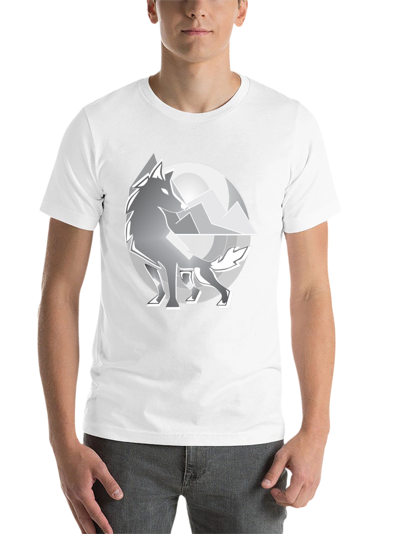 Black Wolf Moon Graphic T-Shirt - Cool Men's Black Tee view 14