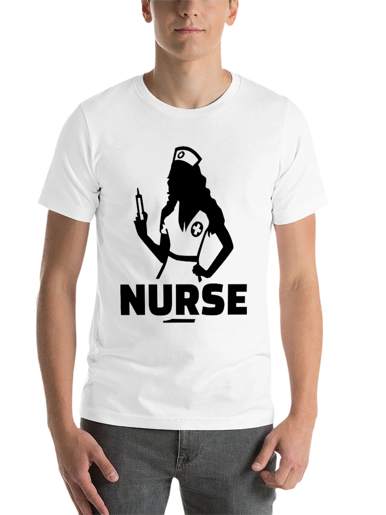 Black Nurse Silhouette Graphic Tee - Classic Black view 14