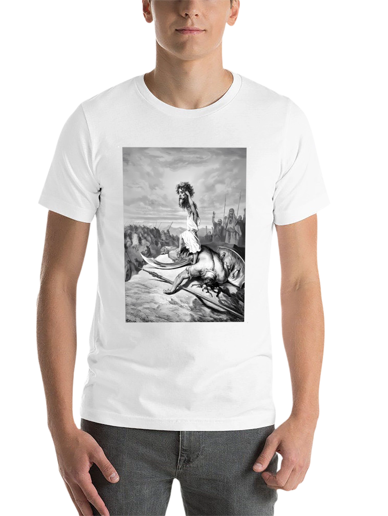 Black David and Goliath Graphic Tee - Black Cotton Blend view 14