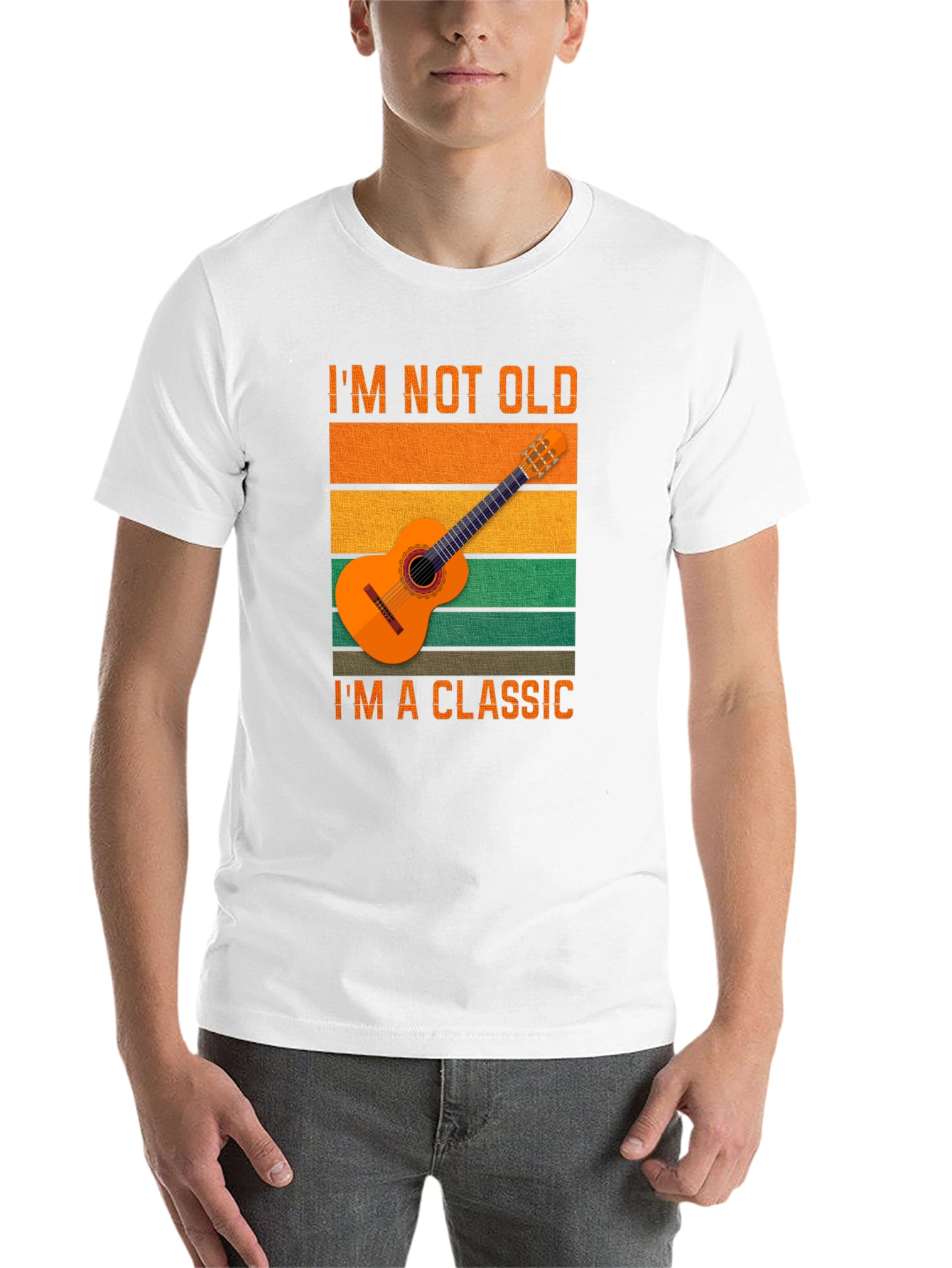 Black I'm Not Old I'm A Classic Guitar T-Shirt view 14