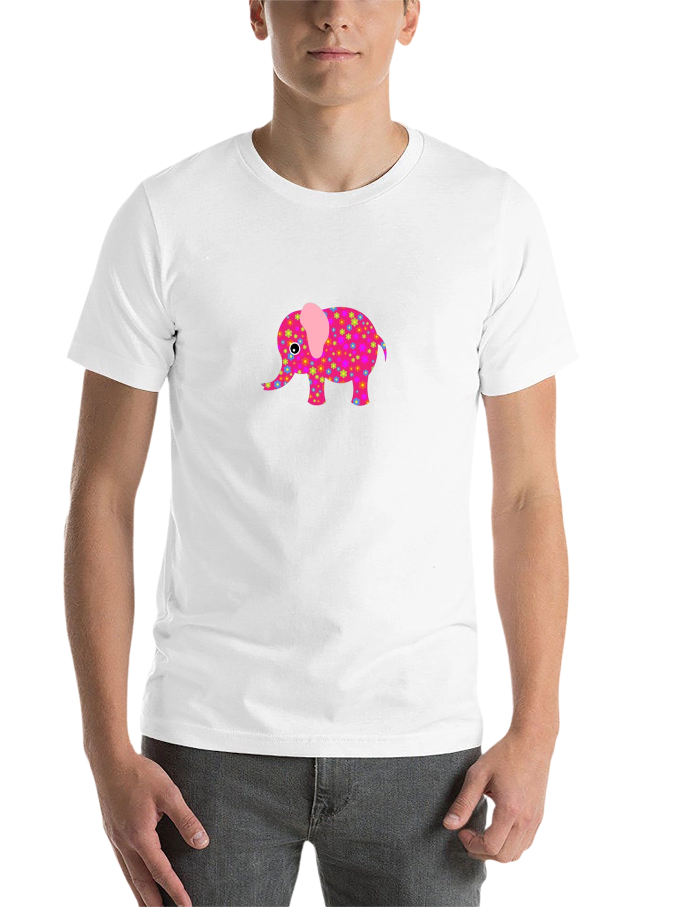 Black Black T-Shirt with Cute Elephant Graphic view 14