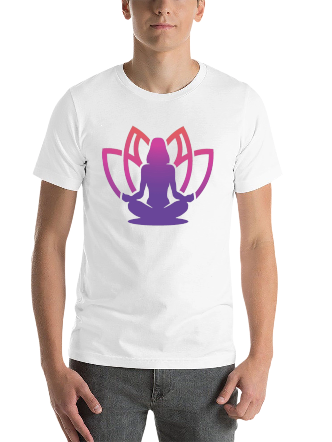 Black Meditative Lotus T-Shirt - Black view 14
