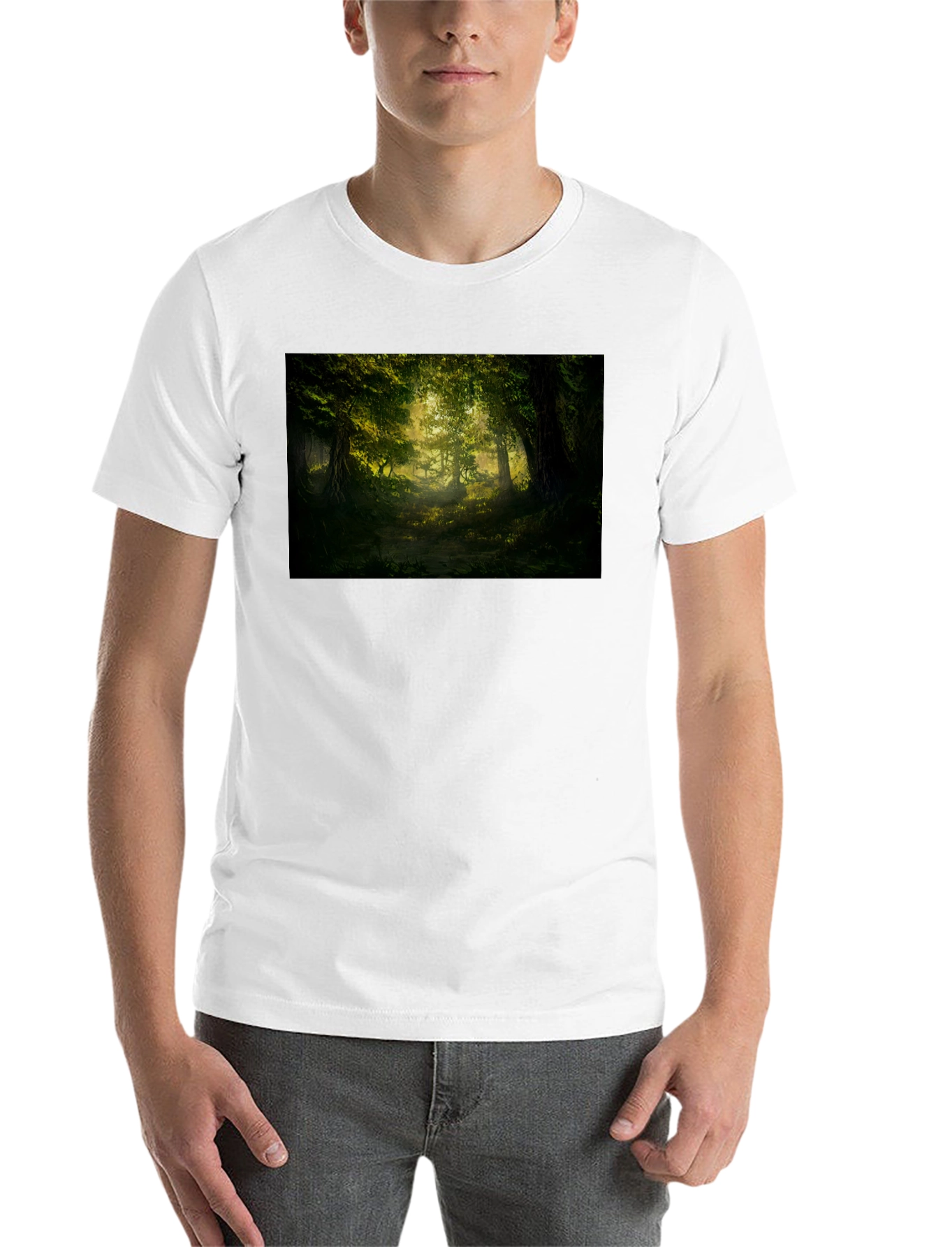 Black Enchanted Forest Graphic Tee - Nature Lover's Shirt view 14