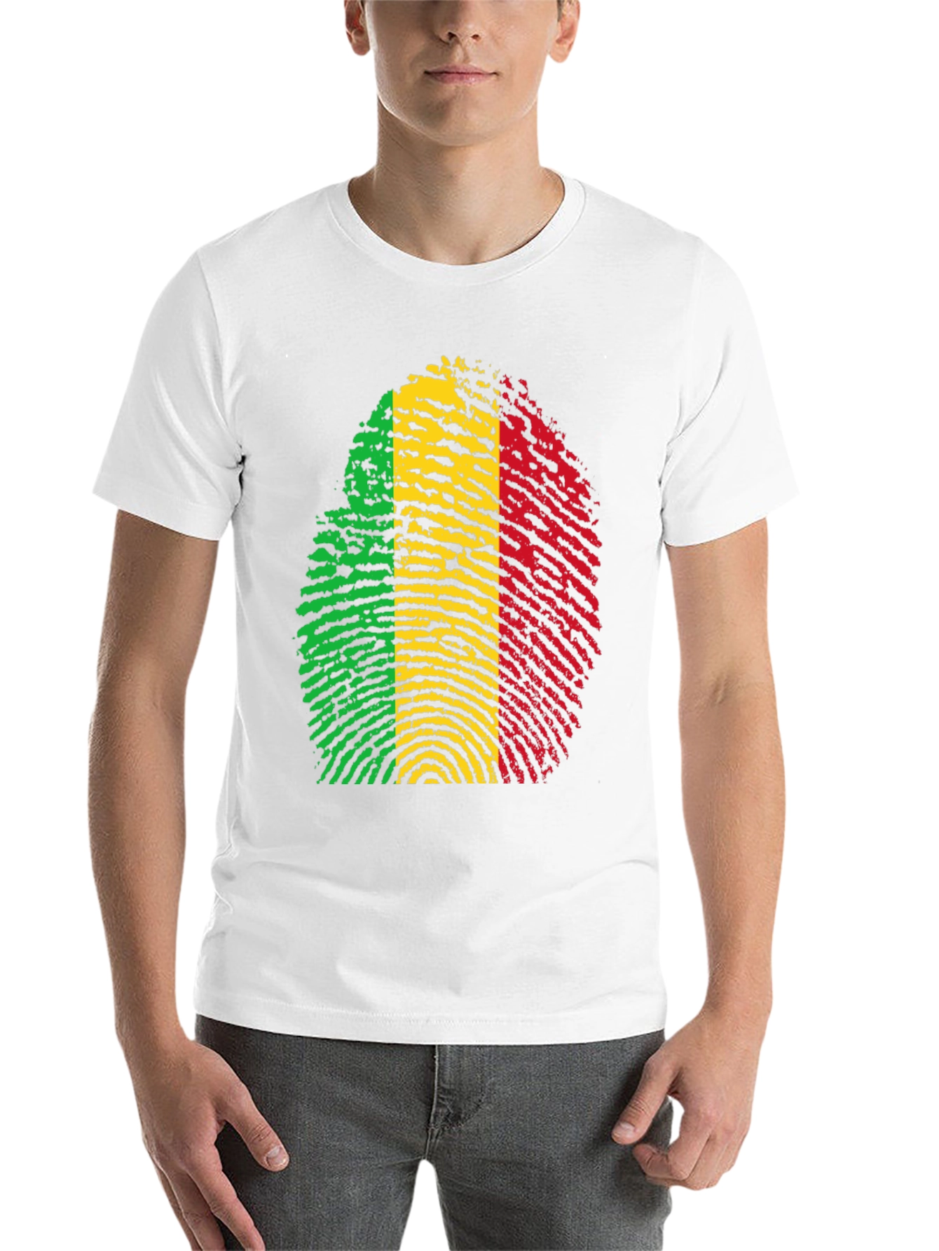 Black Rasta Fingerprint Graphic T-Shirt - Black view 14