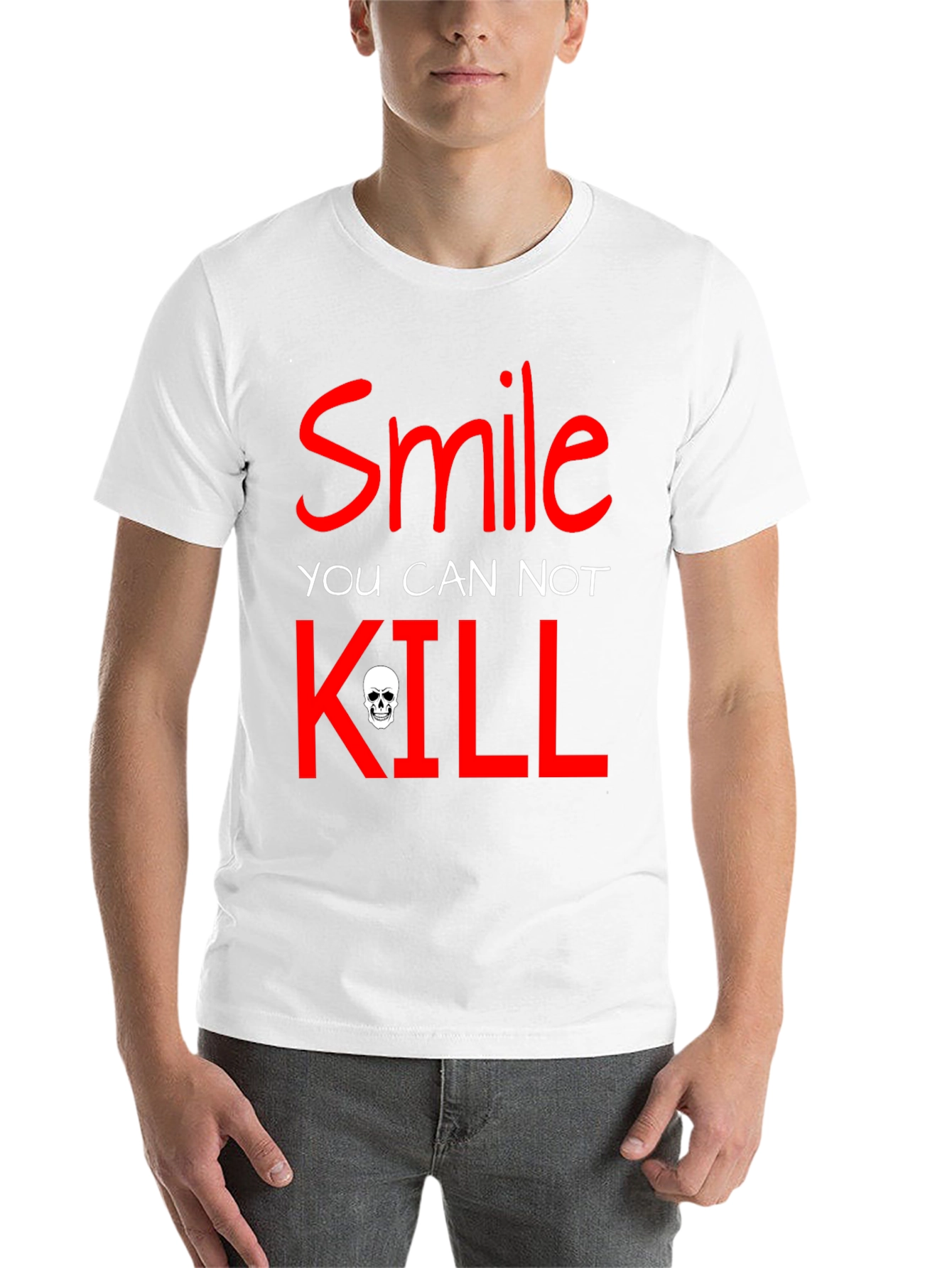 Black Smile You Cannot Kill Graphic T-Shirt view 14