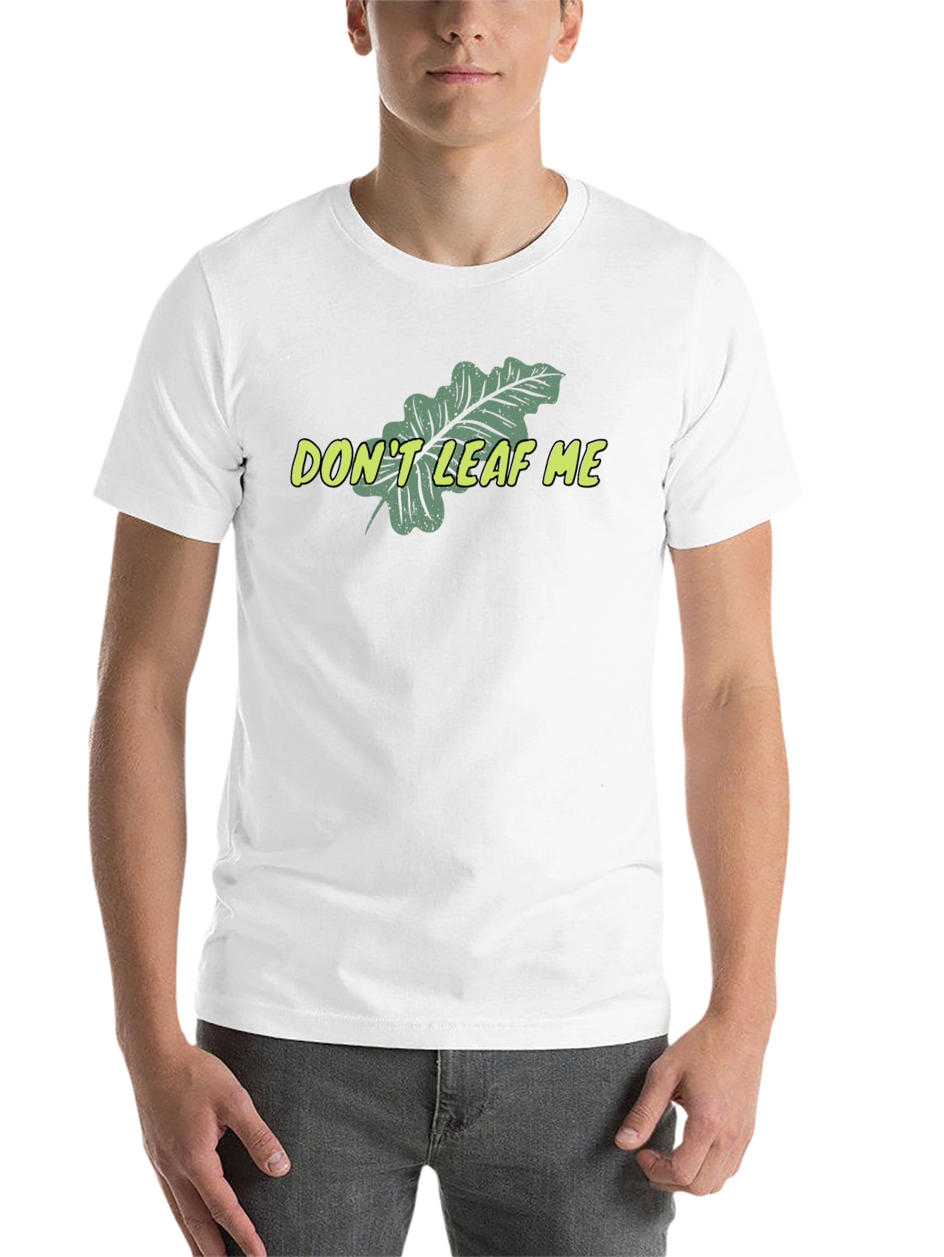 Black Don't Leaf Me Black Graphic T-Shirt - Novelty Pun Tee view 14