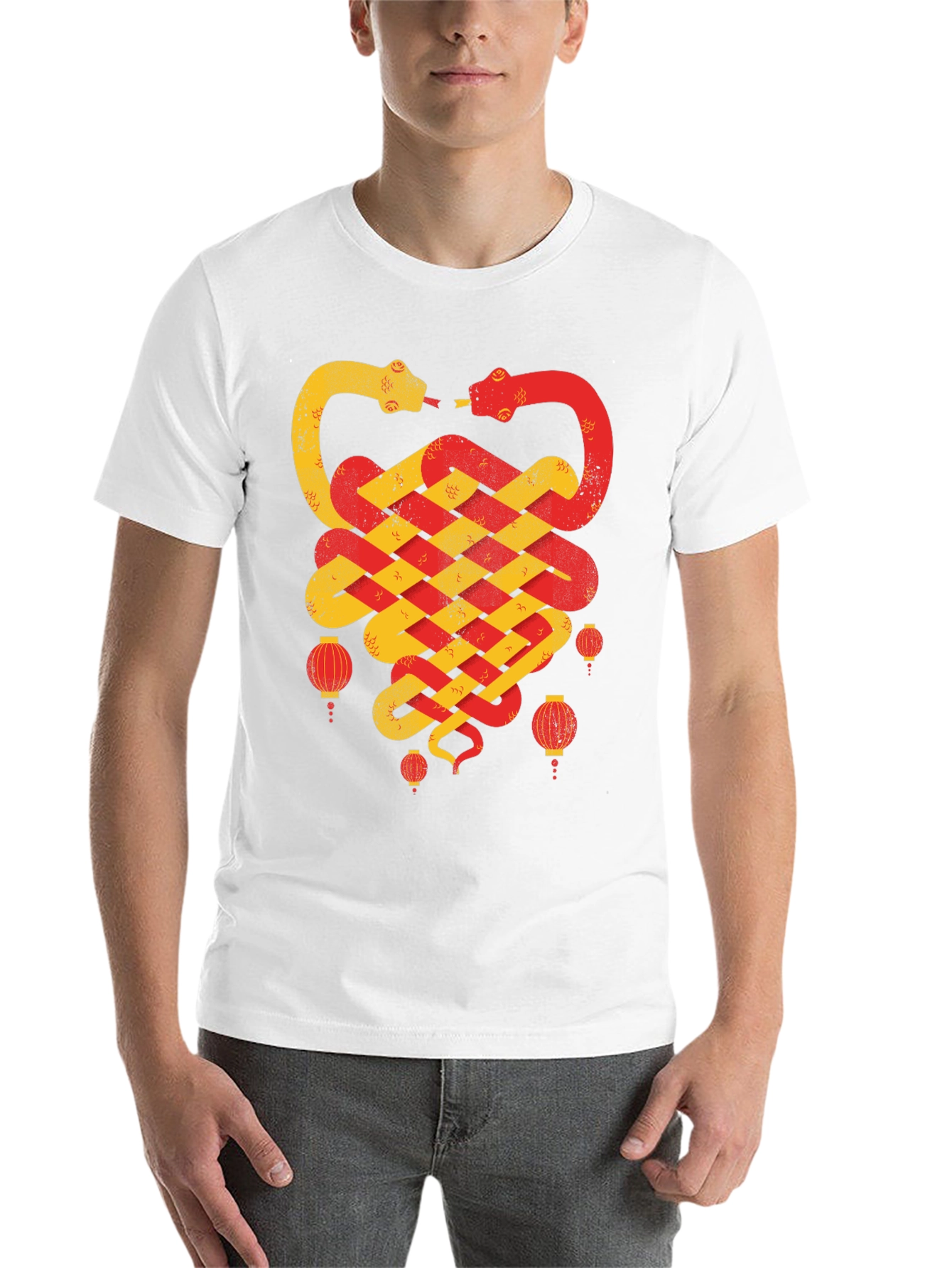 Black Chinese New Year Snake Lantern T-Shirt view 14
