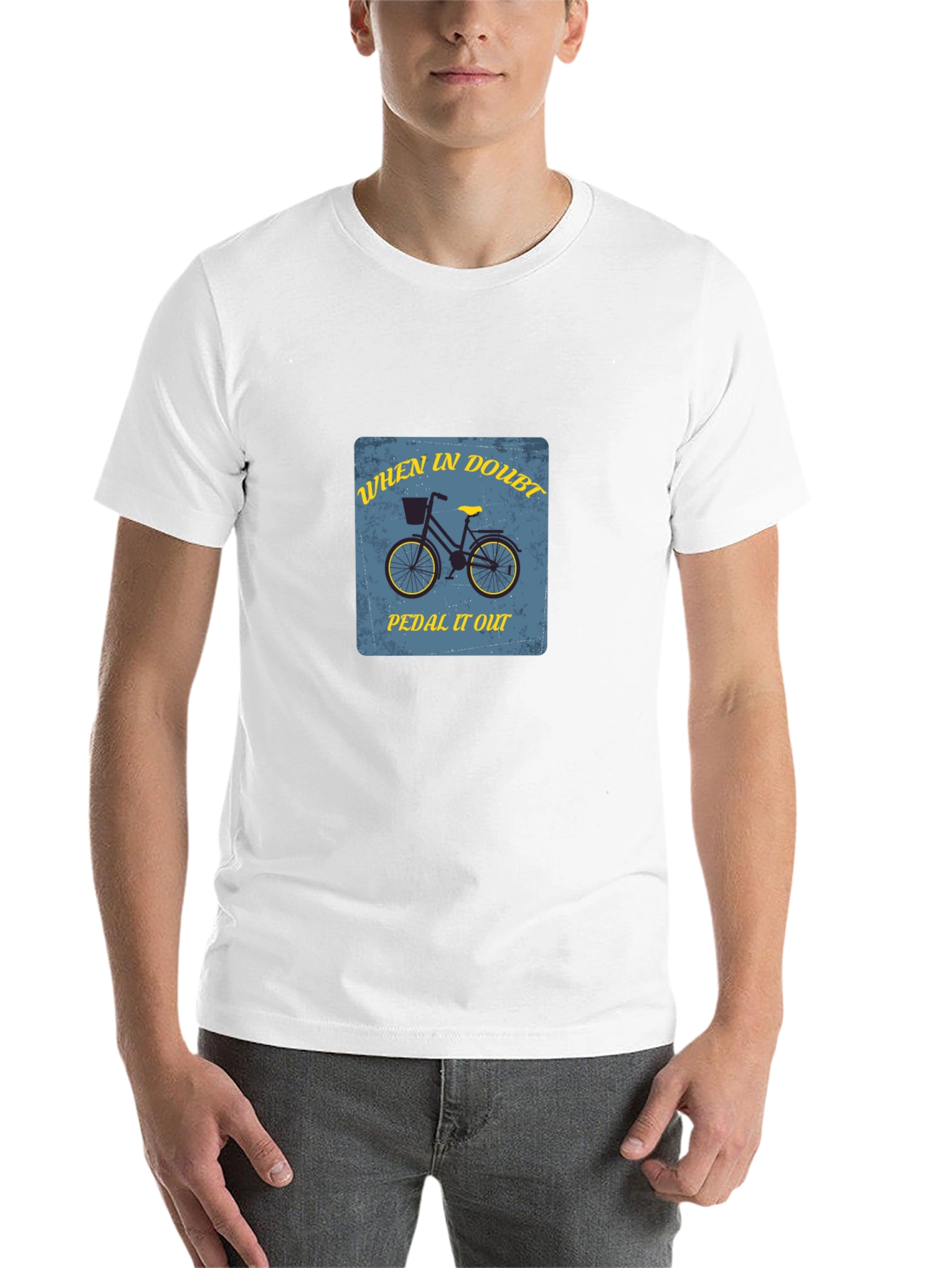 Black When In Doubt Pedal It Out Black T-Shirt view 14