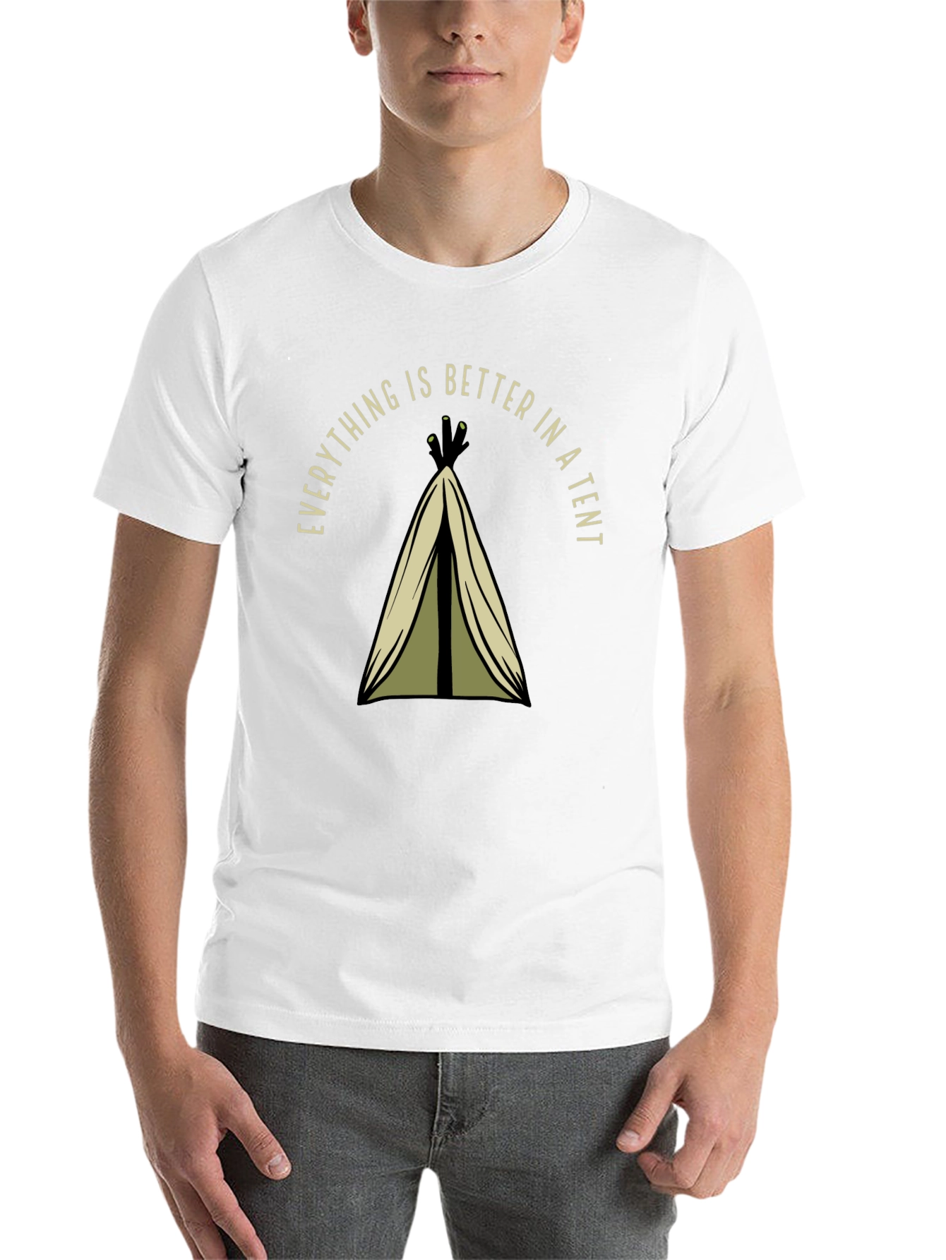 Black Everything Is Better In A Tent Black T-Shirt view 14