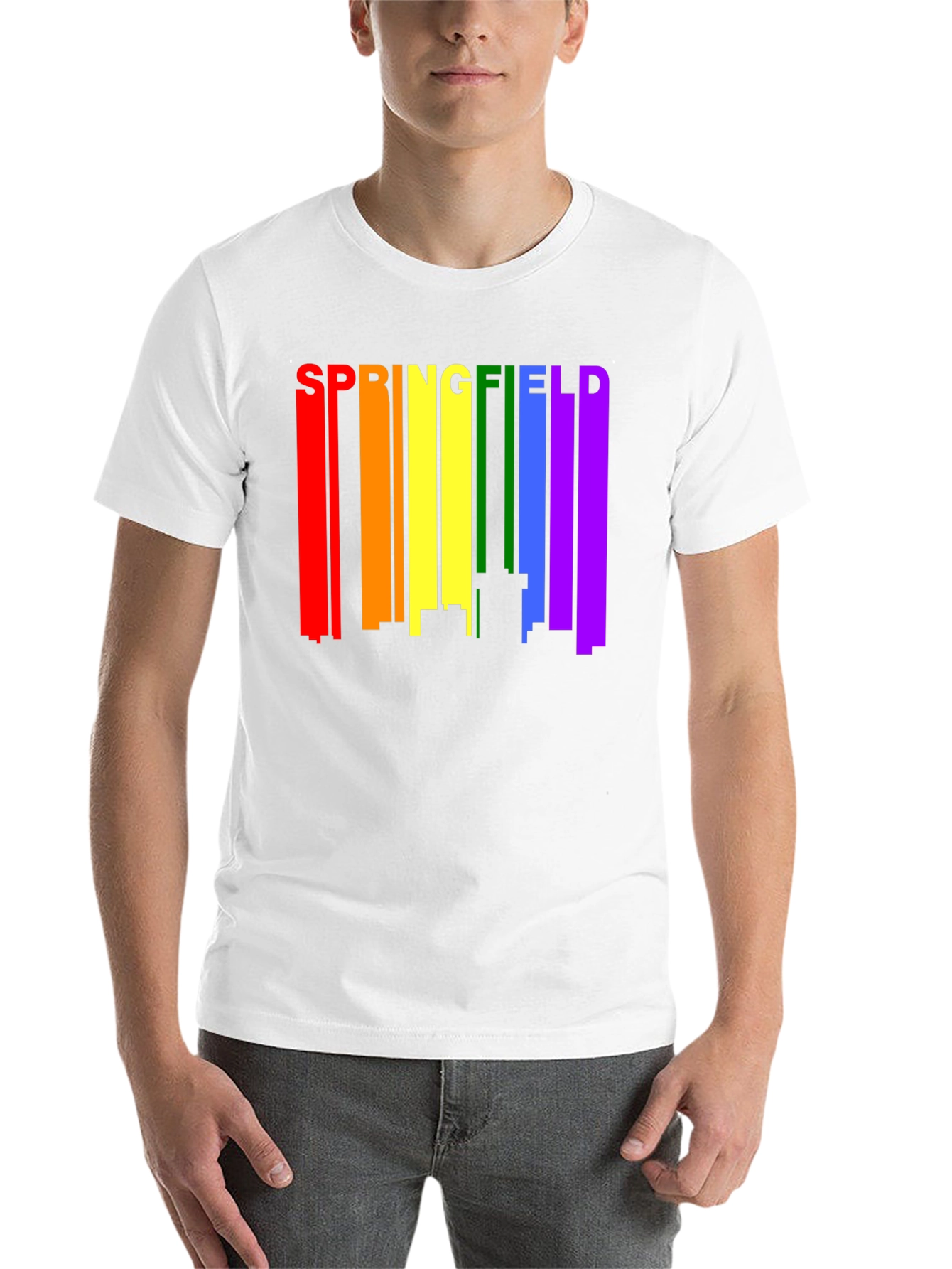 Black Springfield Rainbow Skyline Black T-Shirt view 14