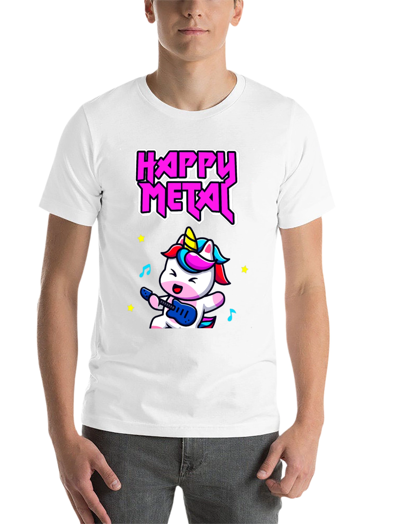 Black Happy Metal Unicorn T-Shirt - Rock On! view 14