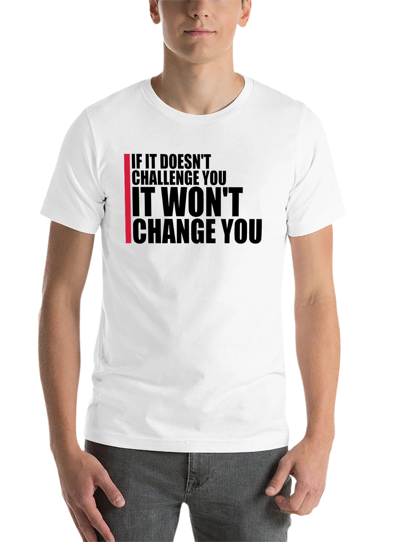 Motivational Black T-Shirt - Challenge, Change - 14