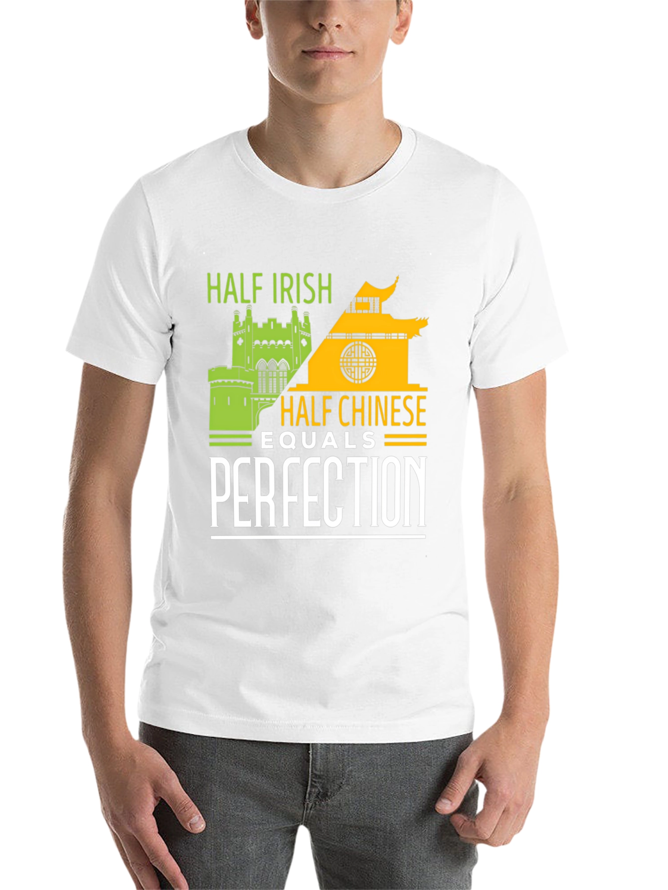 Black Half Irish Half Chinese Perfection Graphic Tee view 14