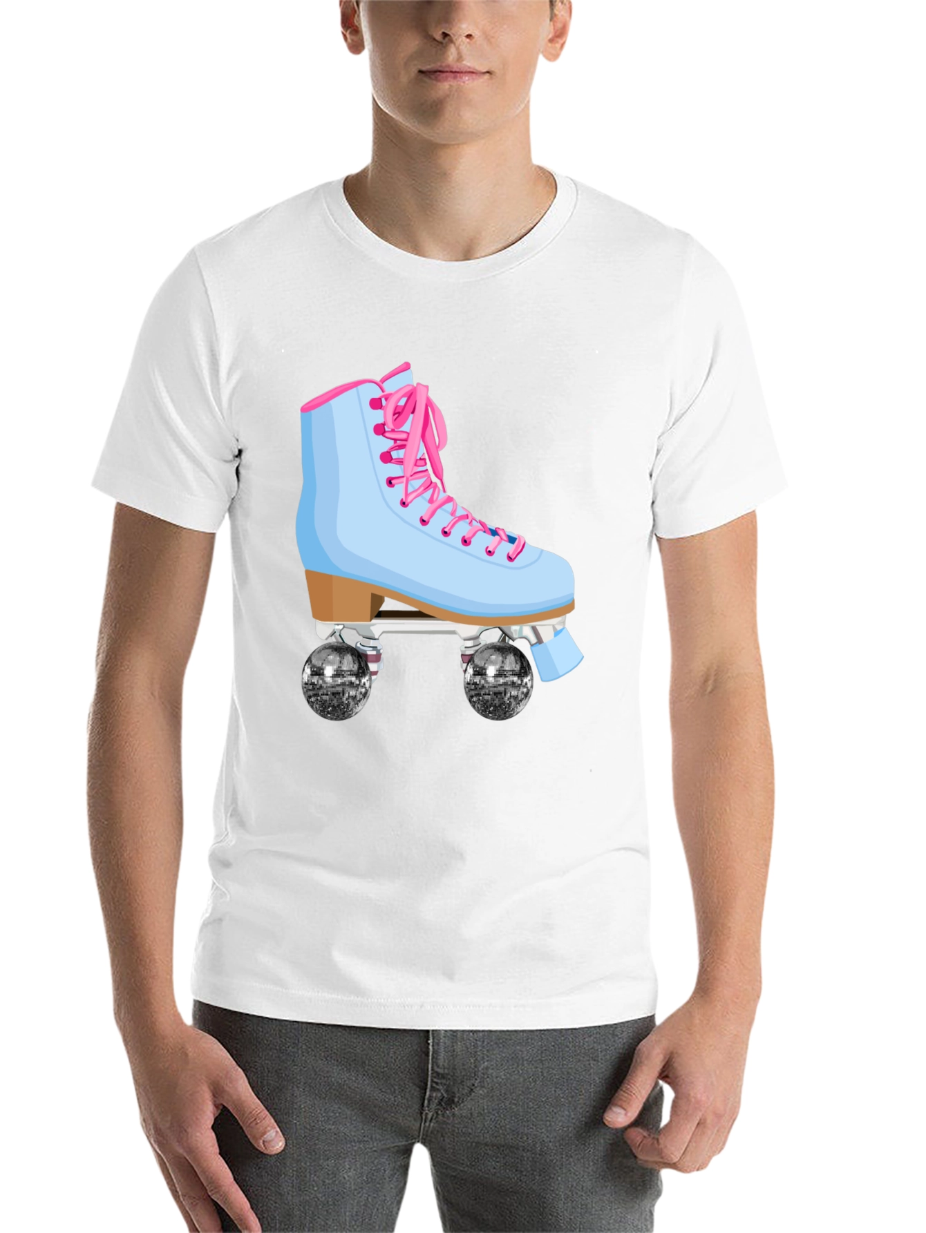 Black Retro Roller Skate Graphic T-Shirt view 14