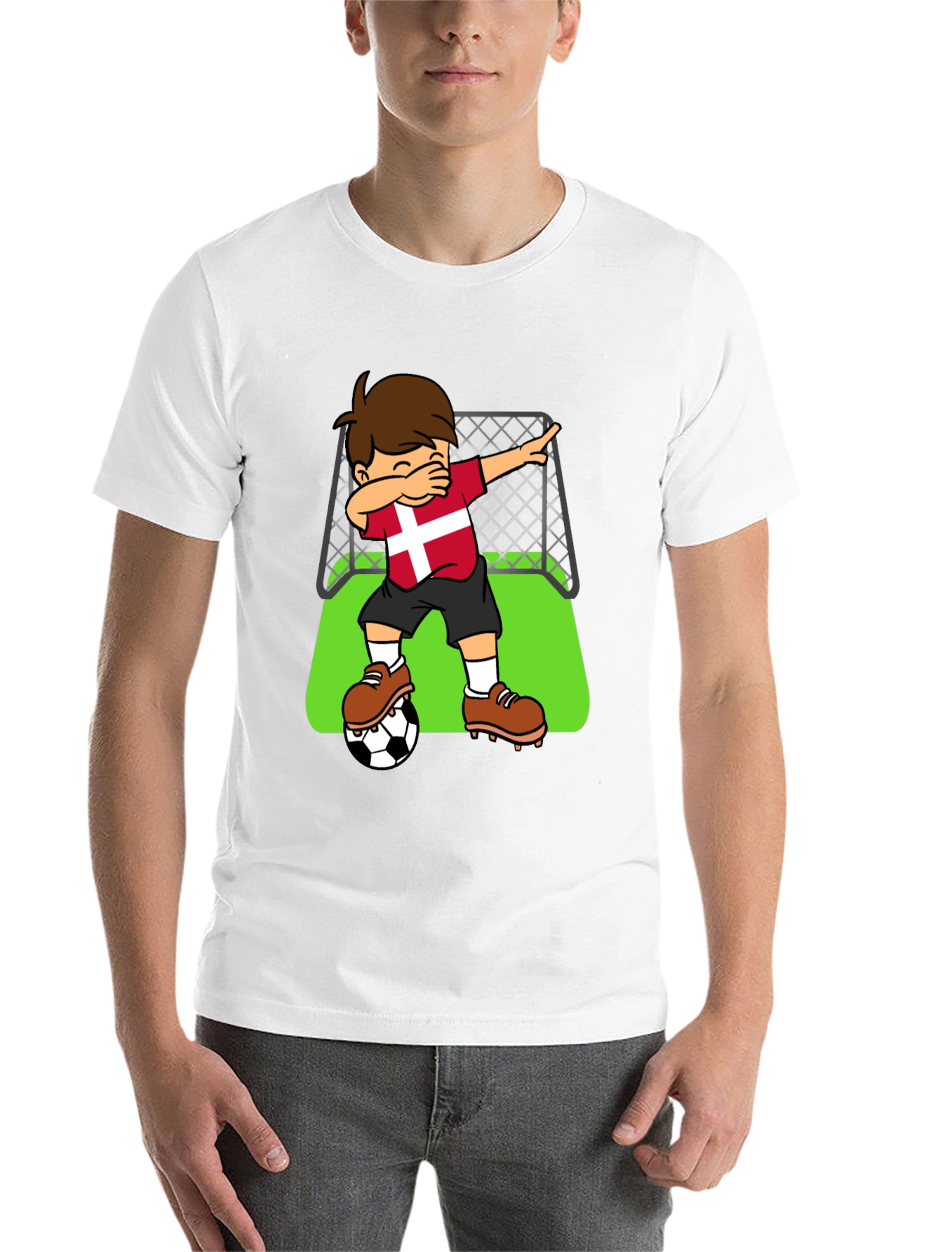 Black Denmark Soccer Dab T-Shirt view 14