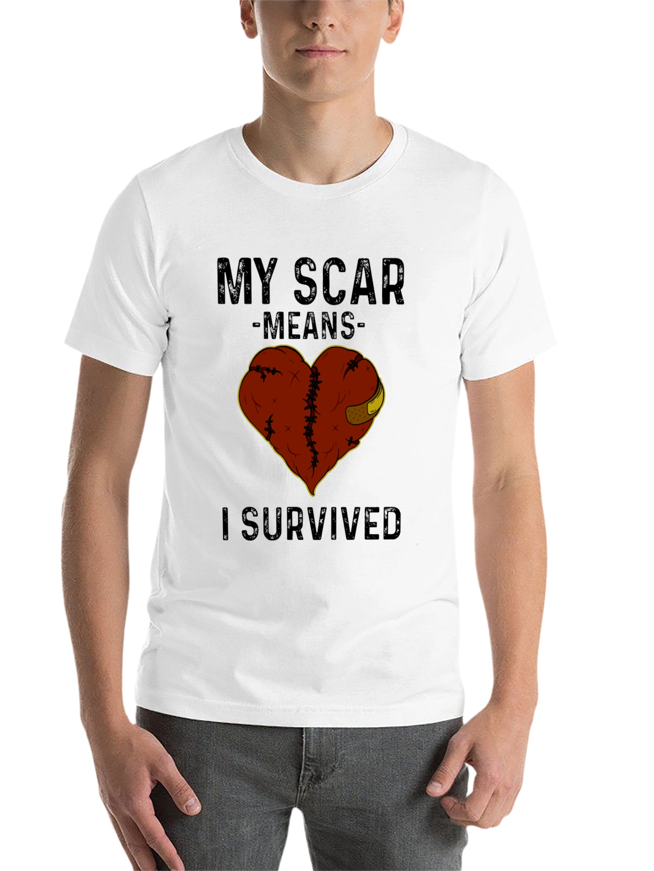 Black My Scar Means I Survived Graphic Tee view 14