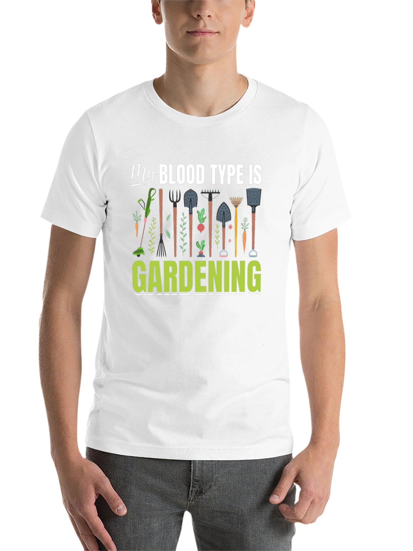 Black Gardening Blood Type T-Shirt view 14