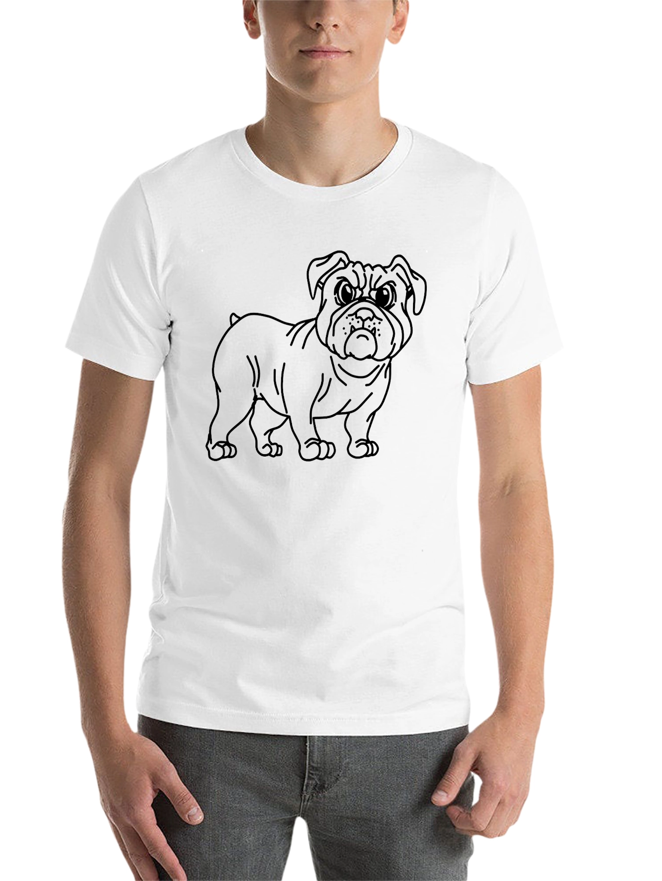 Black Bulldog Graphic Tee - Men's Black Crew Neck Shirt view 14