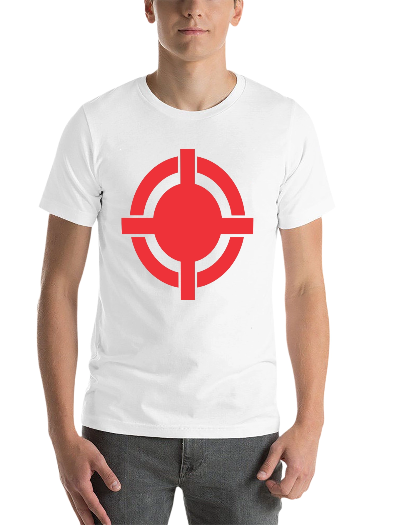 Black Red Target Graphic Black T-Shirt view 14