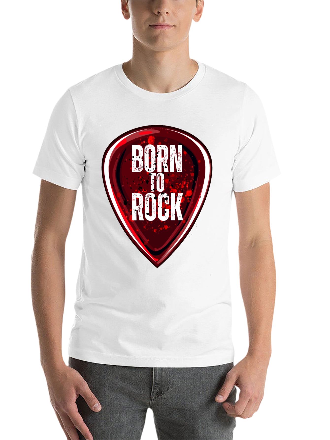 Black Born to Rock Graphic T-Shirt - Music Lover Tee view 14