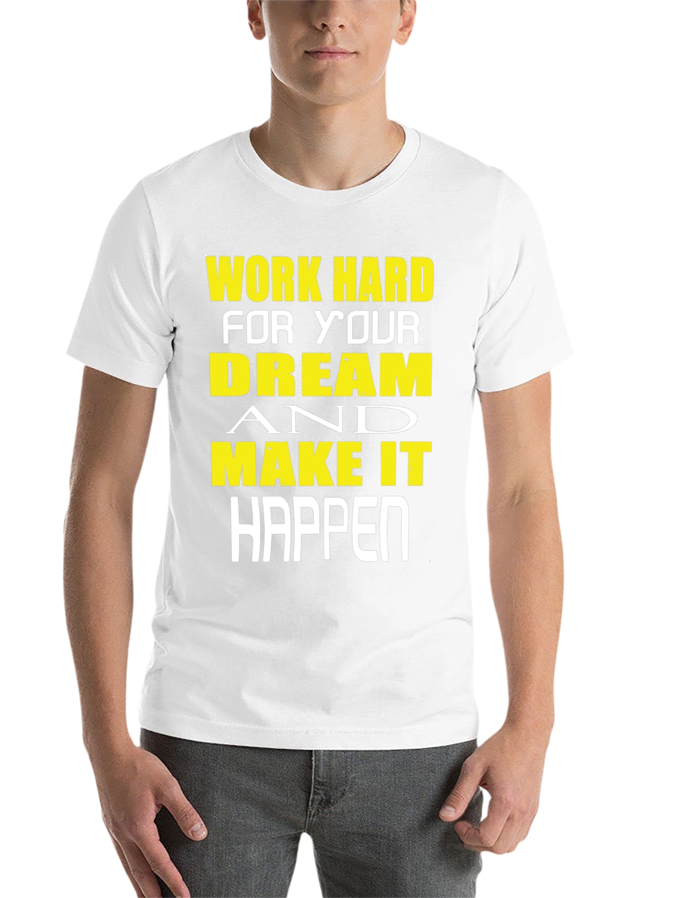 Black Motivational T-Shirt: Work Hard, Dream Big view 14