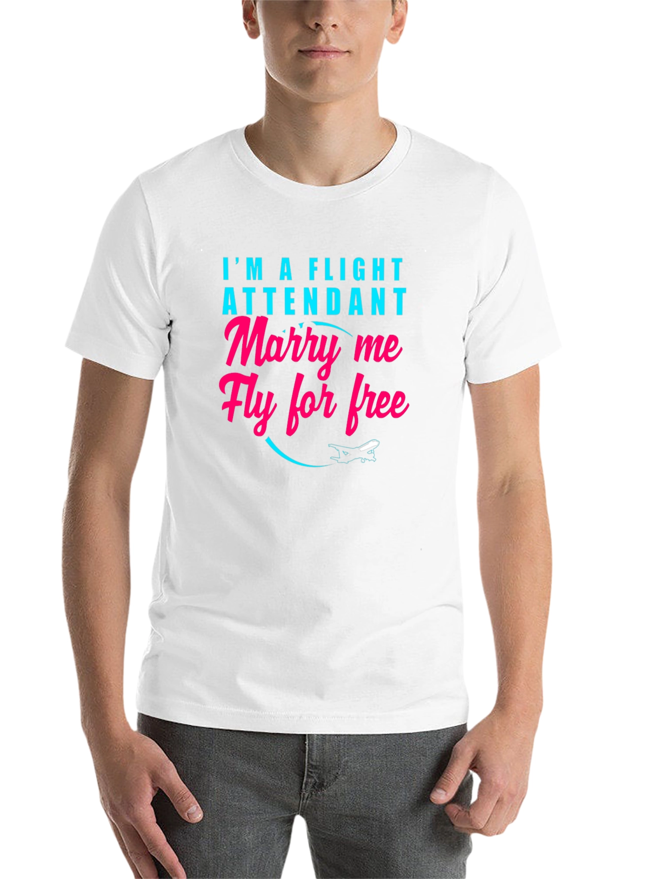 Black Funny Flight Attendant T-Shirt - Marry Me Fly Free view 14