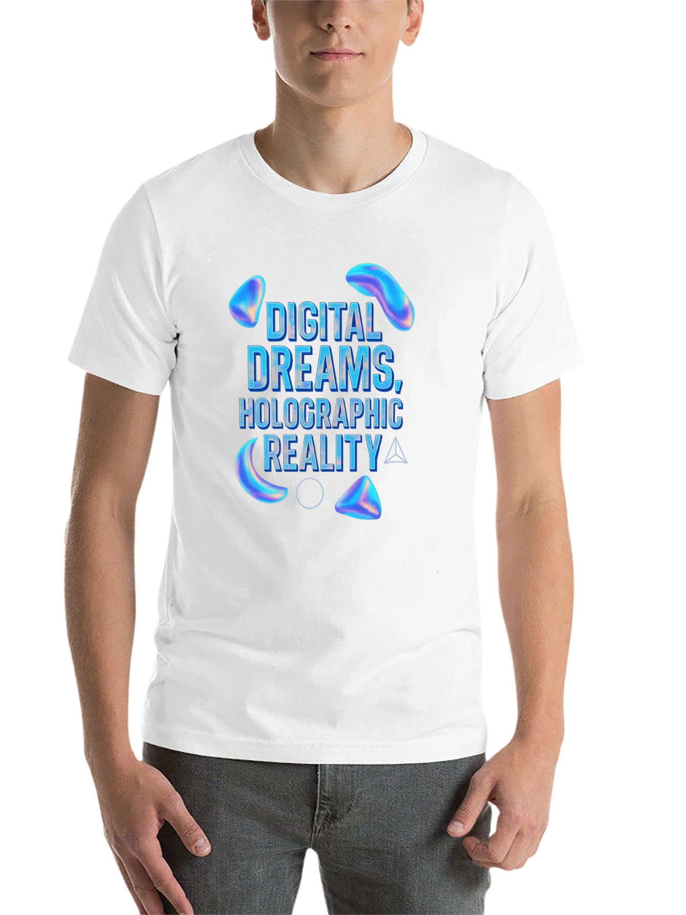 Black Digital Dreams Holographic Reality T-Shirt view 14