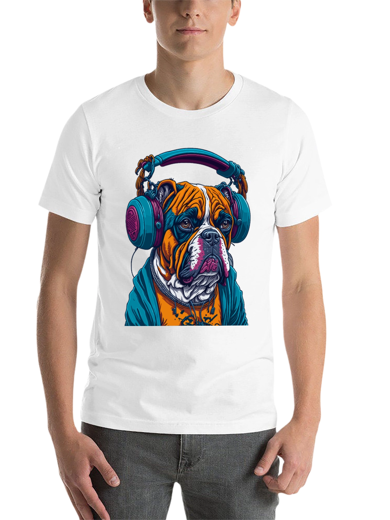 Black Bulldog DJ Graphic Tee - Cool & Trendy! view 14