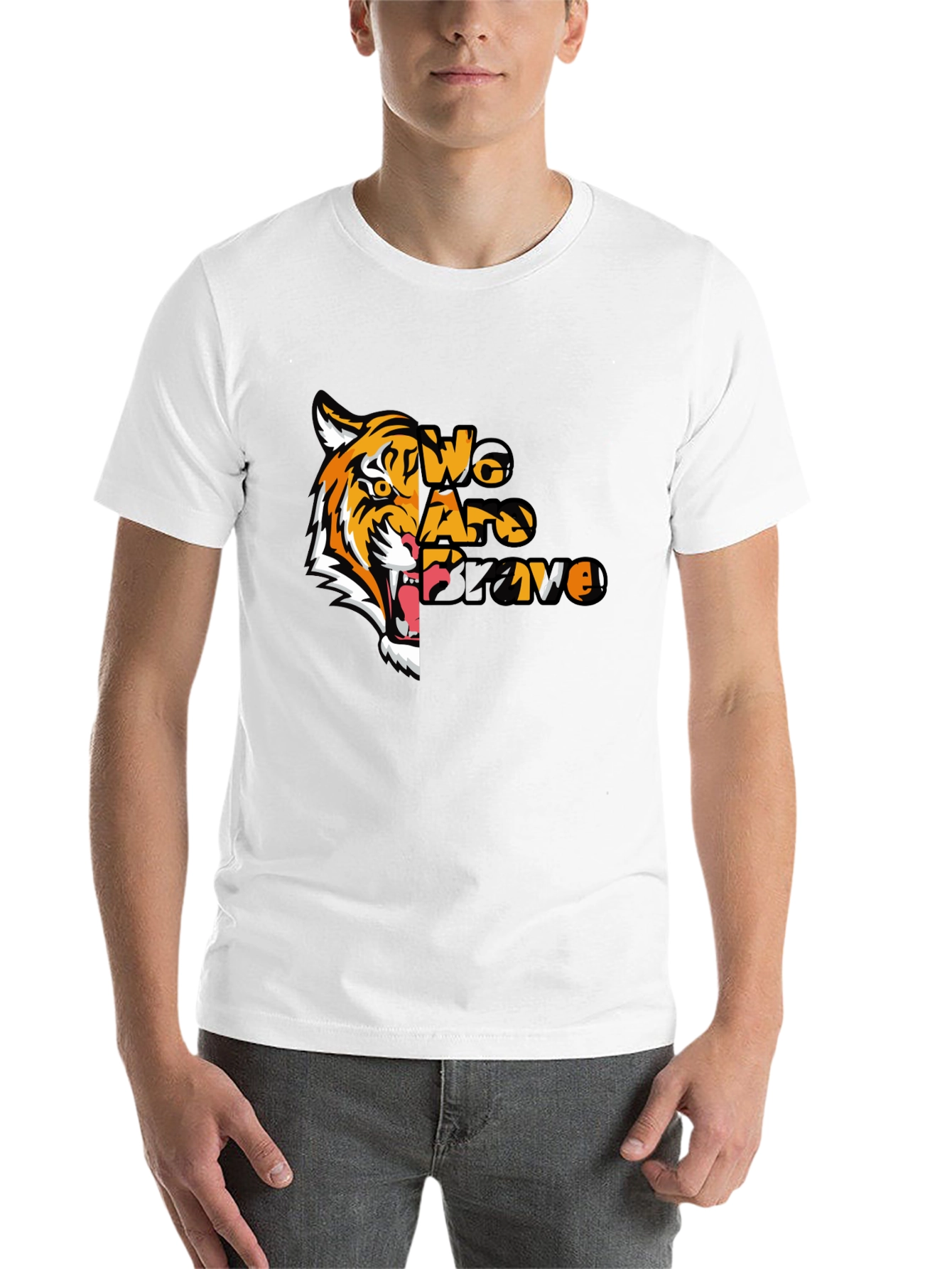 Black We Are Brave Tiger Graphic T-Shirt - Black view 14