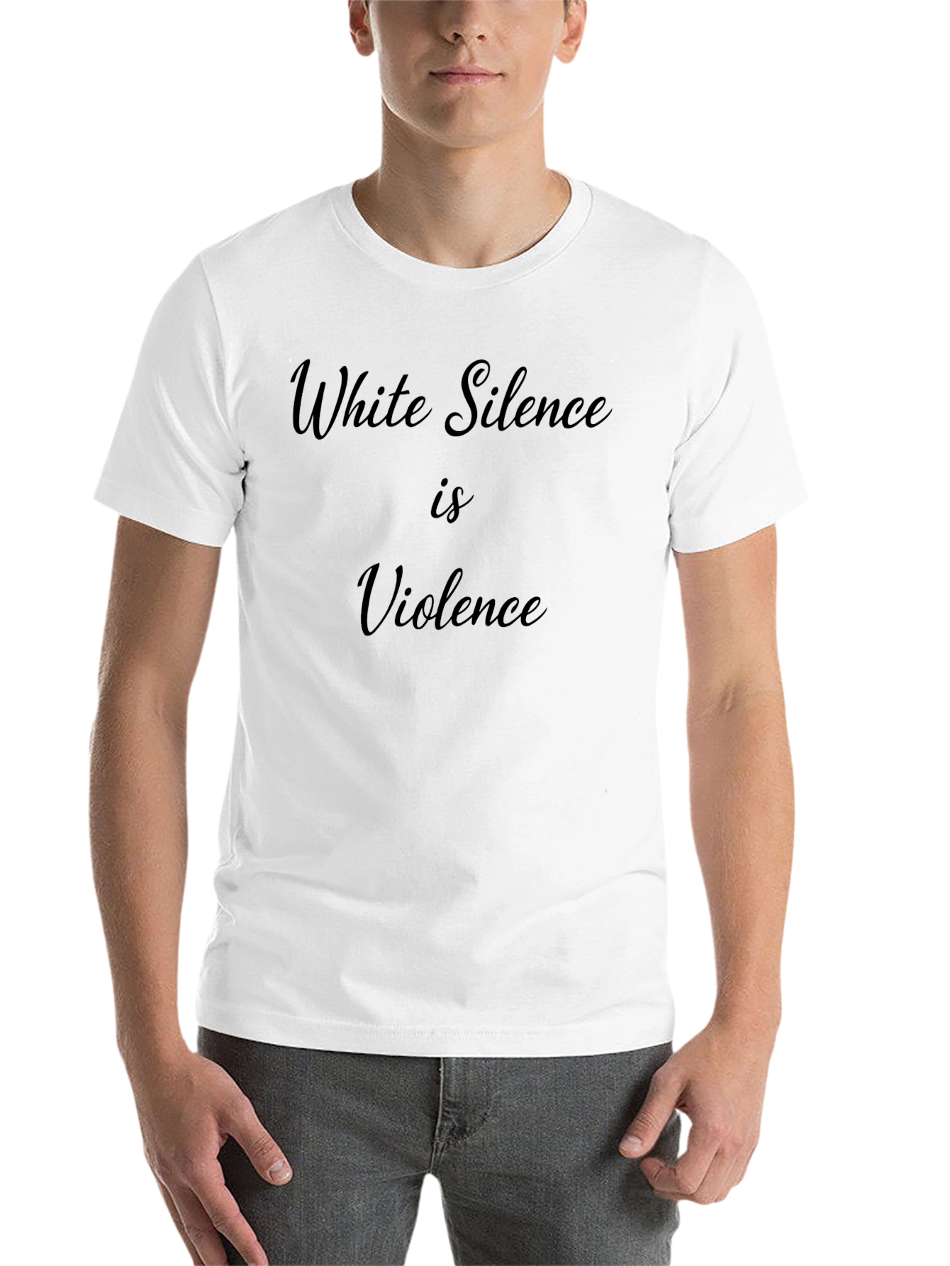 Black White Silence is Violence Graphic Tee view 14